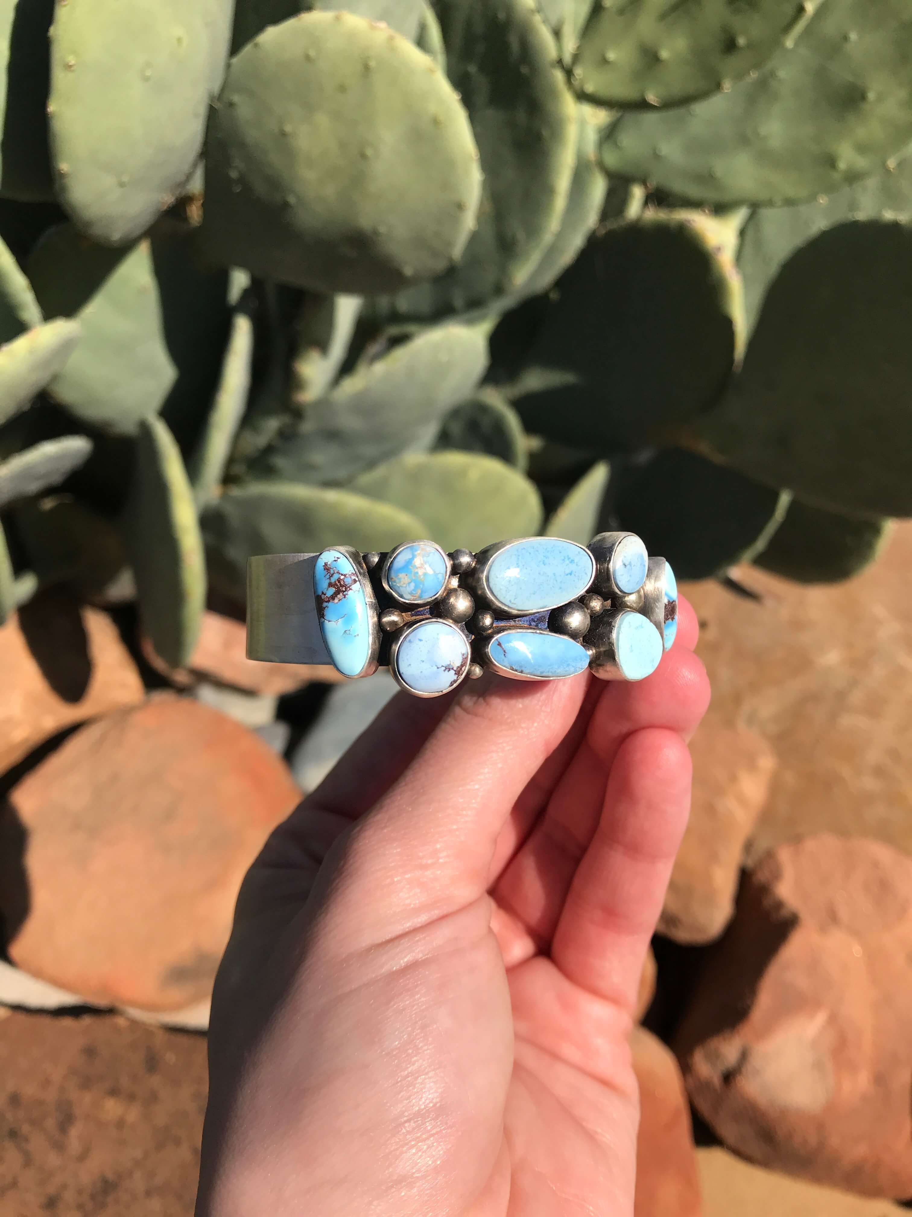 The Dallas Cuff-Bracelets & Cuffs-Calli Co., Turquoise and Silver Jewelry, Native American Handmade, Zuni Tribe, Navajo Tribe, Brock Texas