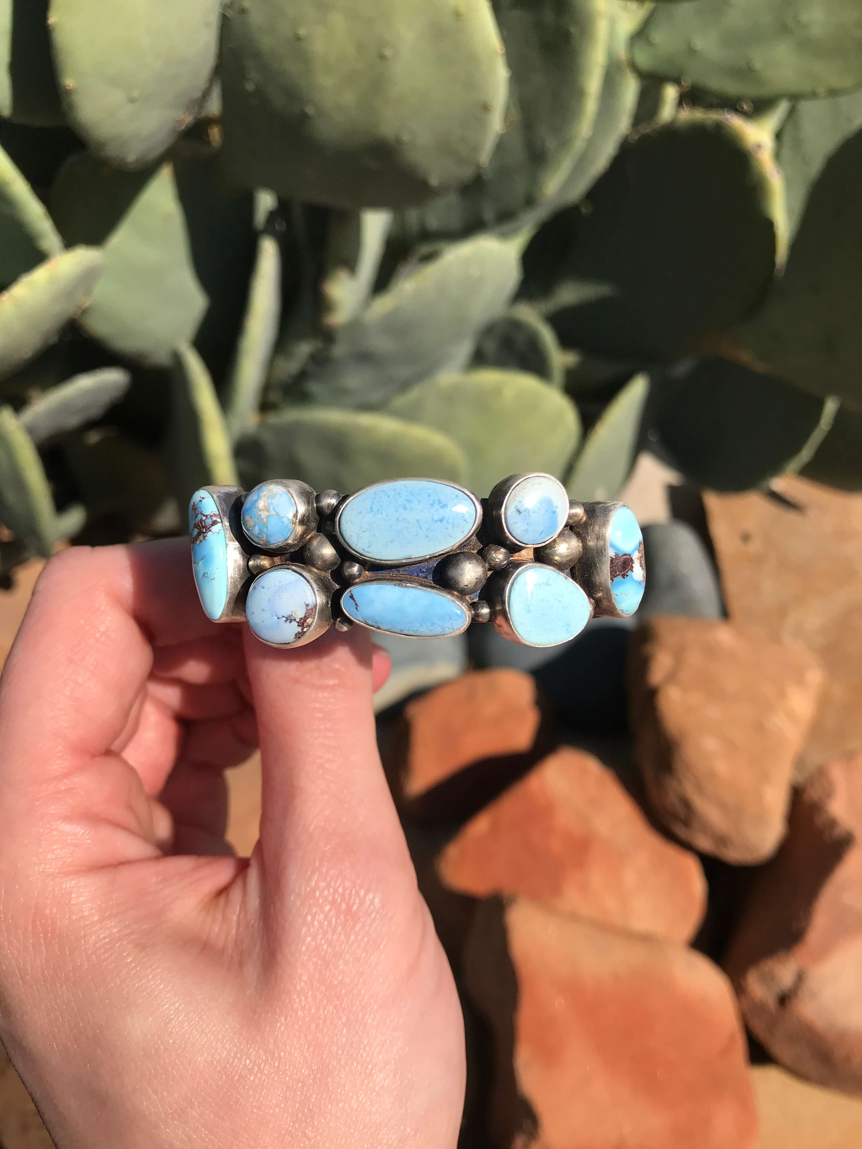 The Dallas Cuff-Bracelets & Cuffs-Calli Co., Turquoise and Silver Jewelry, Native American Handmade, Zuni Tribe, Navajo Tribe, Brock Texas