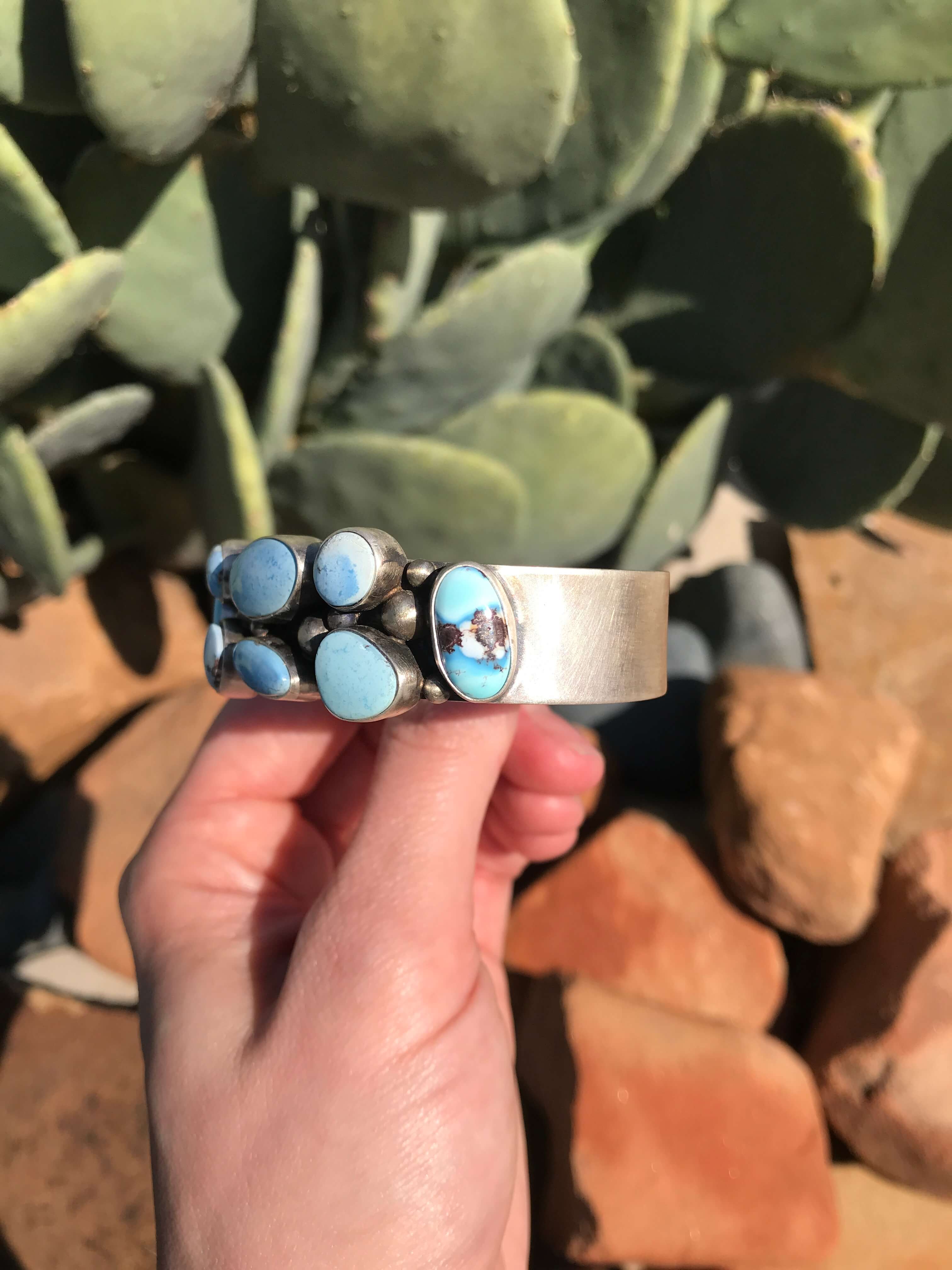 The Dallas Cuff-Bracelets & Cuffs-Calli Co., Turquoise and Silver Jewelry, Native American Handmade, Zuni Tribe, Navajo Tribe, Brock Texas