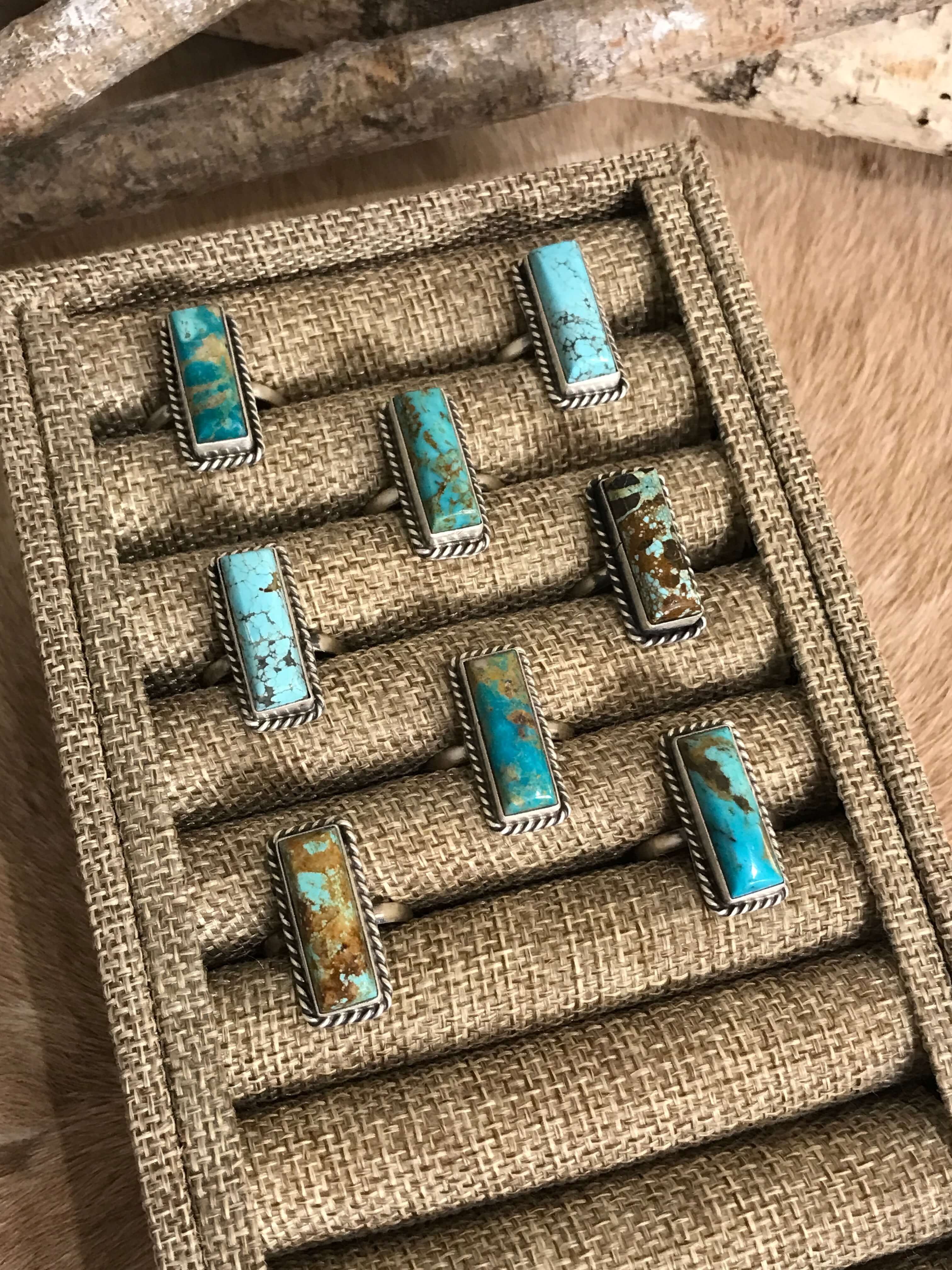 The Little Chief Turquoise Rings-Rings-Calli Co., Turquoise and Silver Jewelry, Native American Handmade, Zuni Tribe, Navajo Tribe, Brock Texas