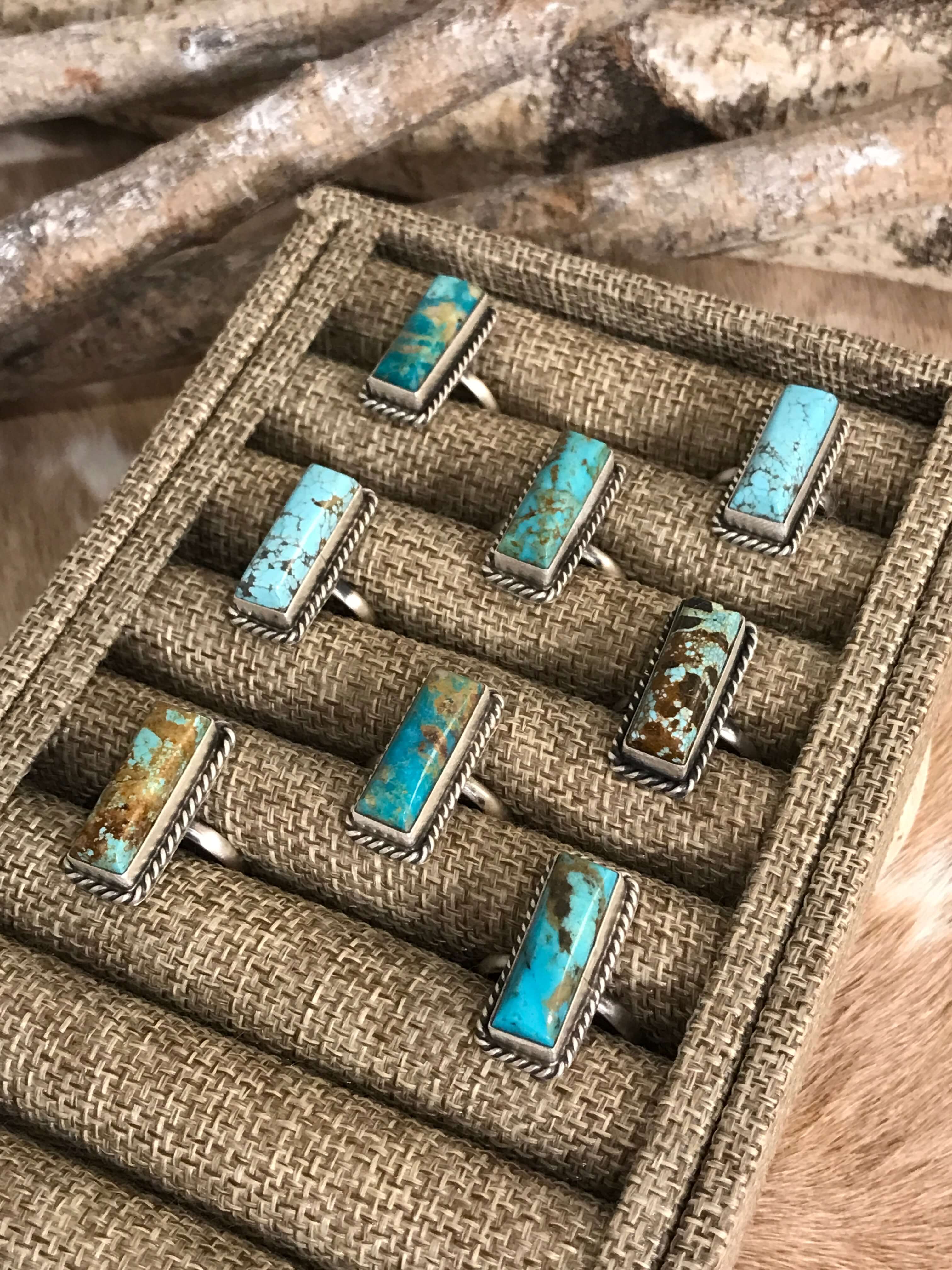 The Little Chief Turquoise Rings-Rings-Calli Co., Turquoise and Silver Jewelry, Native American Handmade, Zuni Tribe, Navajo Tribe, Brock Texas