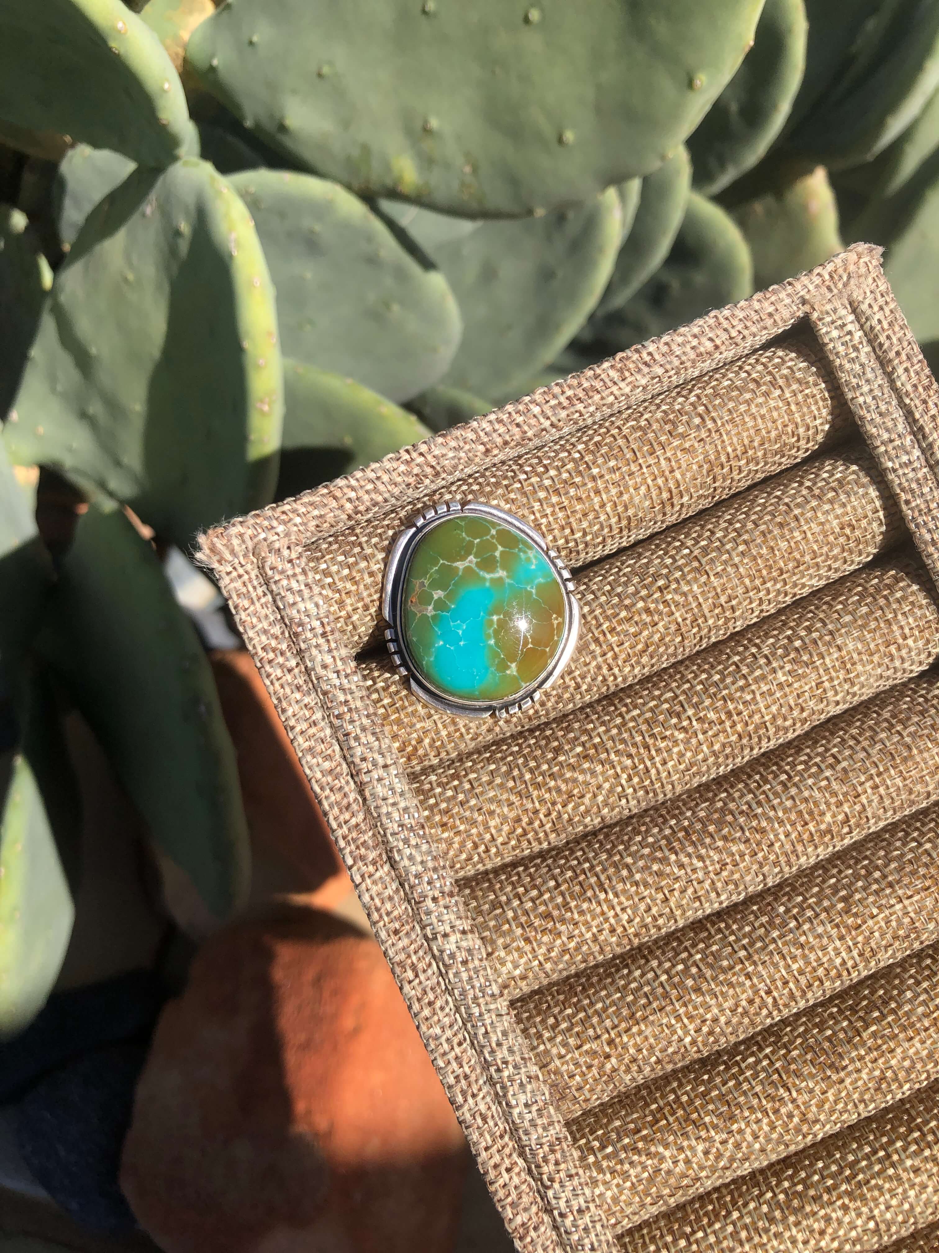 The Boyd Adjustable Turquoise Ring-Rings-Calli Co., Turquoise and Silver Jewelry, Native American Handmade, Zuni Tribe, Navajo Tribe, Brock Texas