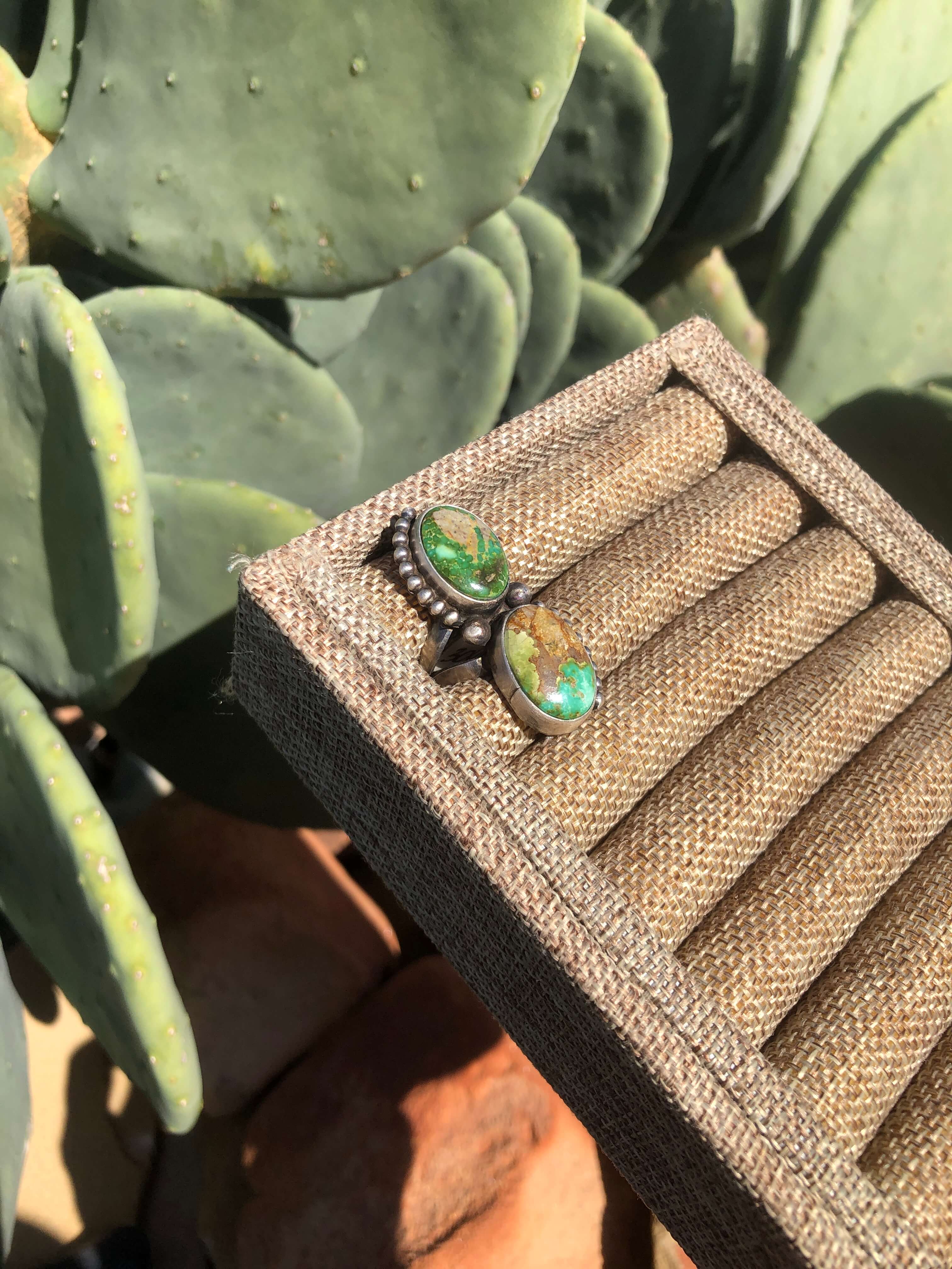 The Nelchina Ring, Sz 7.5-Rings-Calli Co., Turquoise and Silver Jewelry, Native American Handmade, Zuni Tribe, Navajo Tribe, Brock Texas