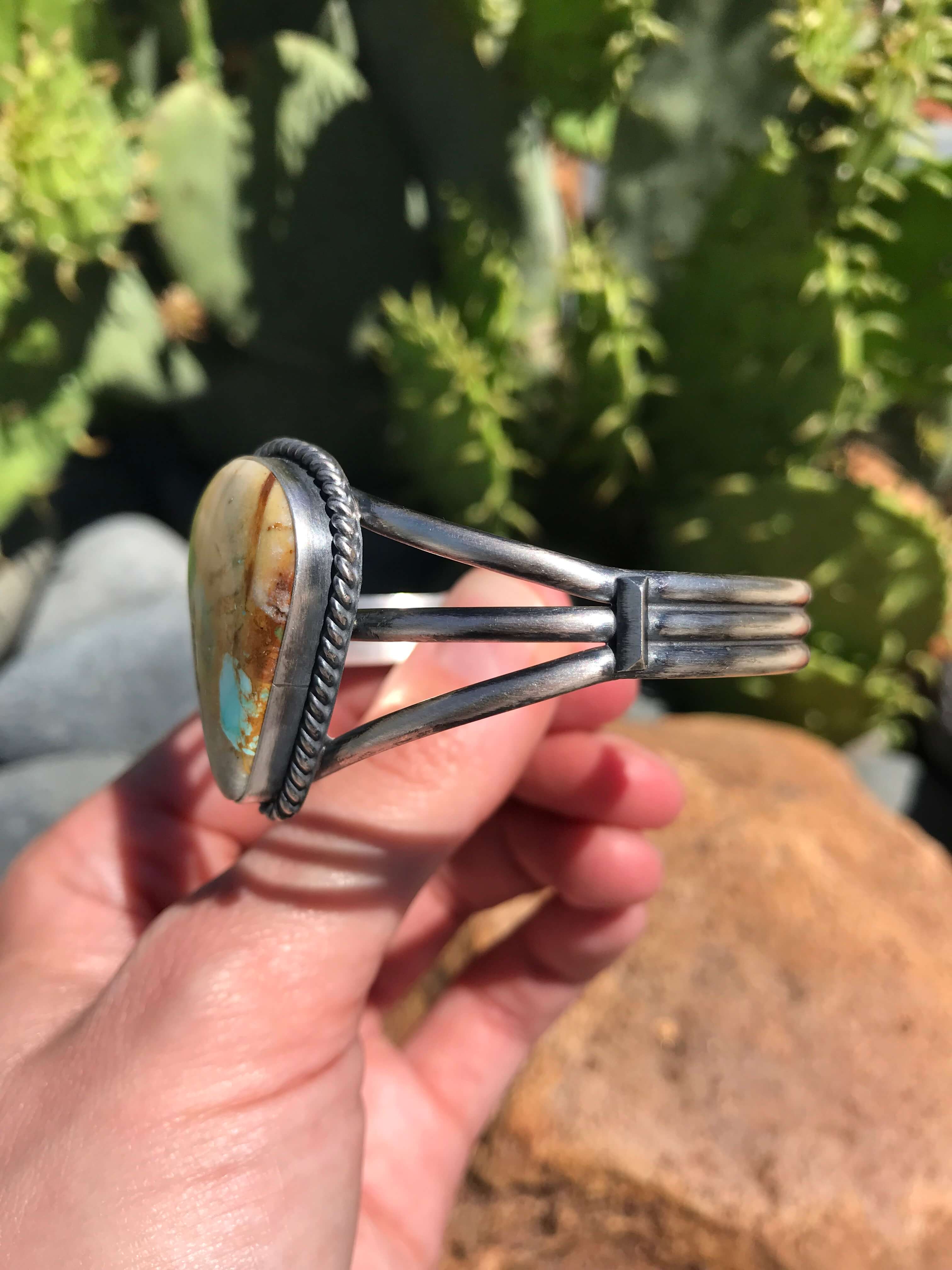 The Winterhaven Cuff-Bracelets & Cuffs-Calli Co., Turquoise and Silver Jewelry, Native American Handmade, Zuni Tribe, Navajo Tribe, Brock Texas