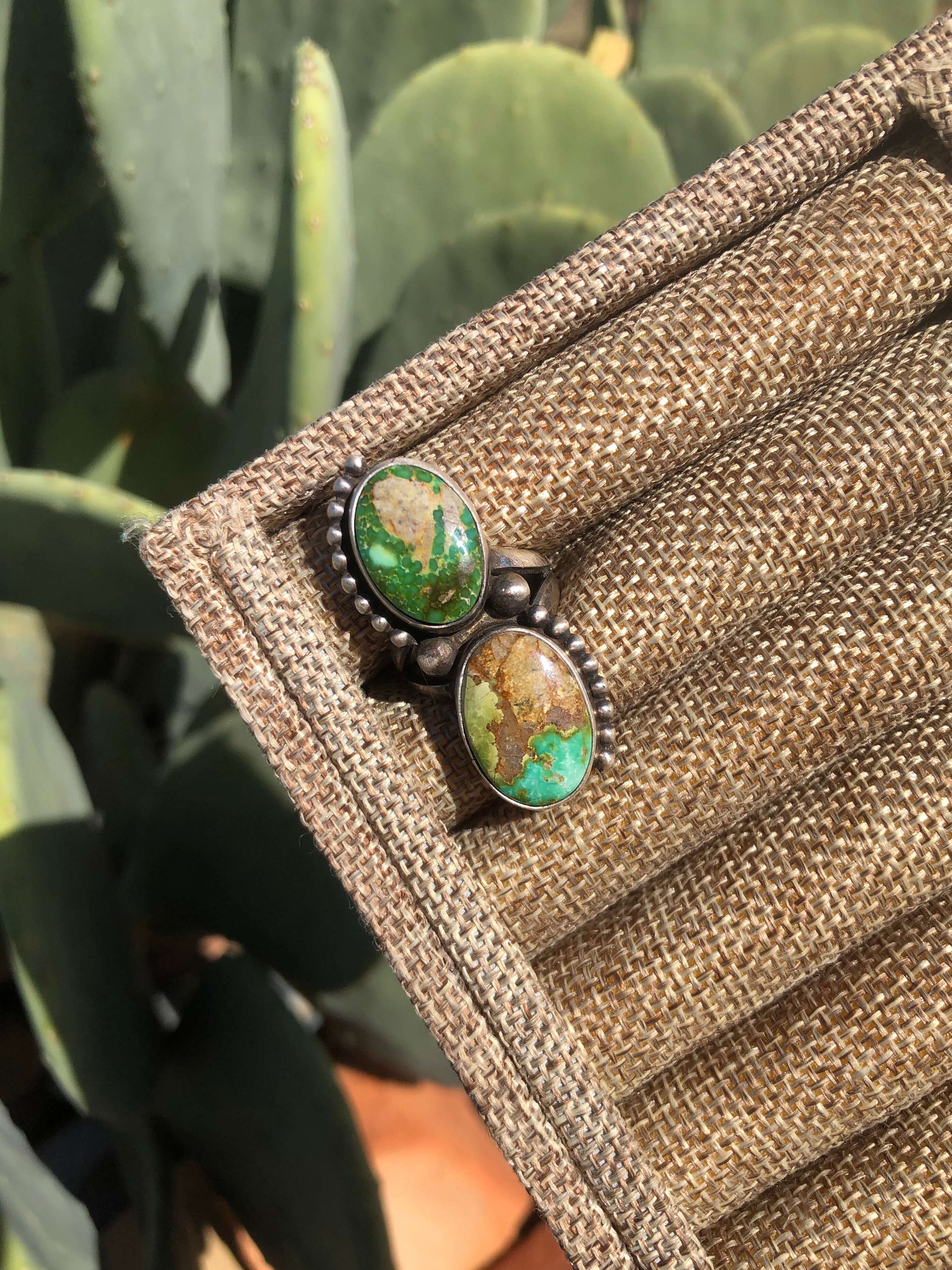 The Nelchina Ring, Sz 7.5-Rings-Calli Co., Turquoise and Silver Jewelry, Native American Handmade, Zuni Tribe, Navajo Tribe, Brock Texas