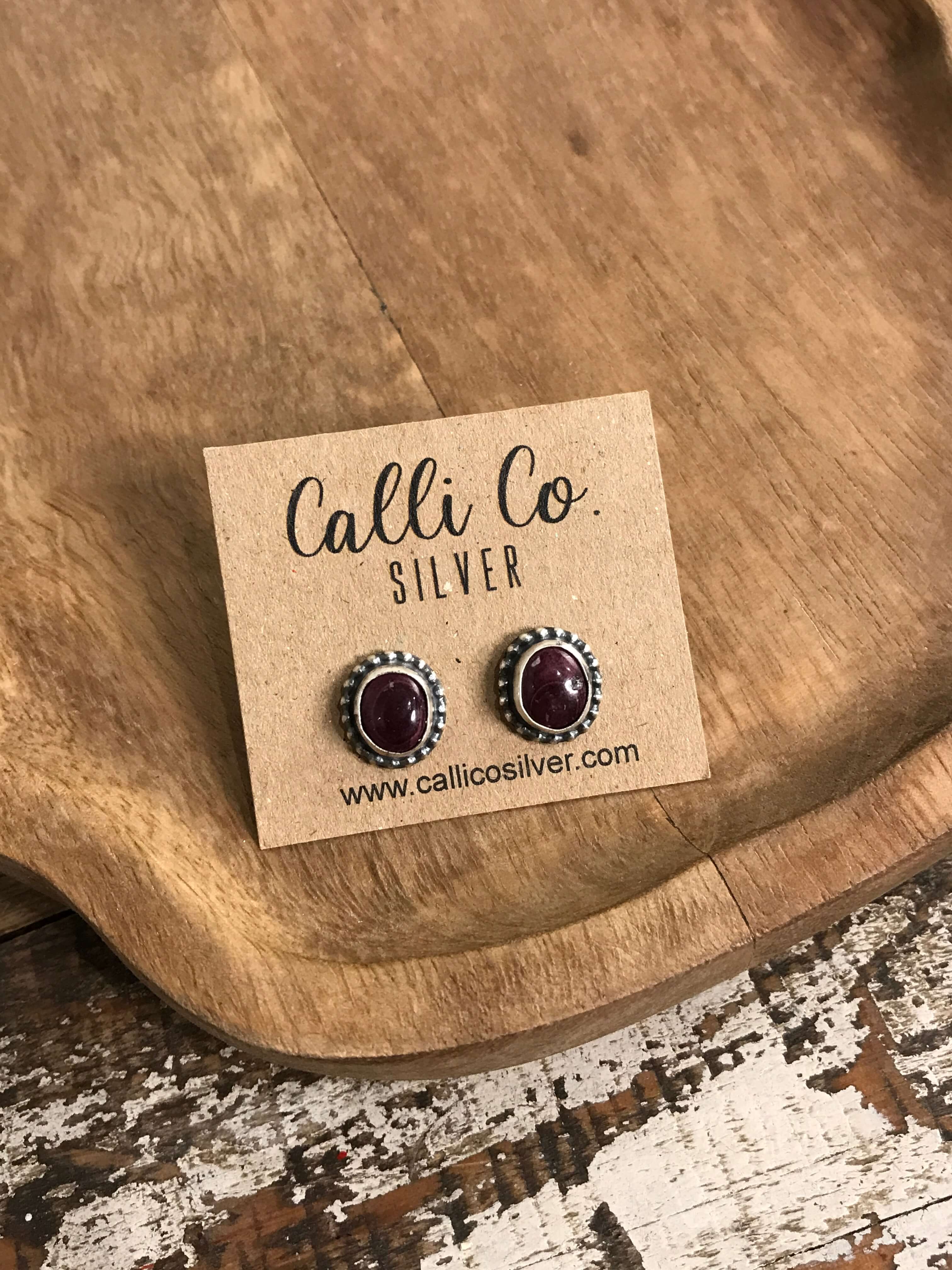 The Spiny Studs, 8-Earrings-Calli Co., Turquoise and Silver Jewelry, Native American Handmade, Zuni Tribe, Navajo Tribe, Brock Texas