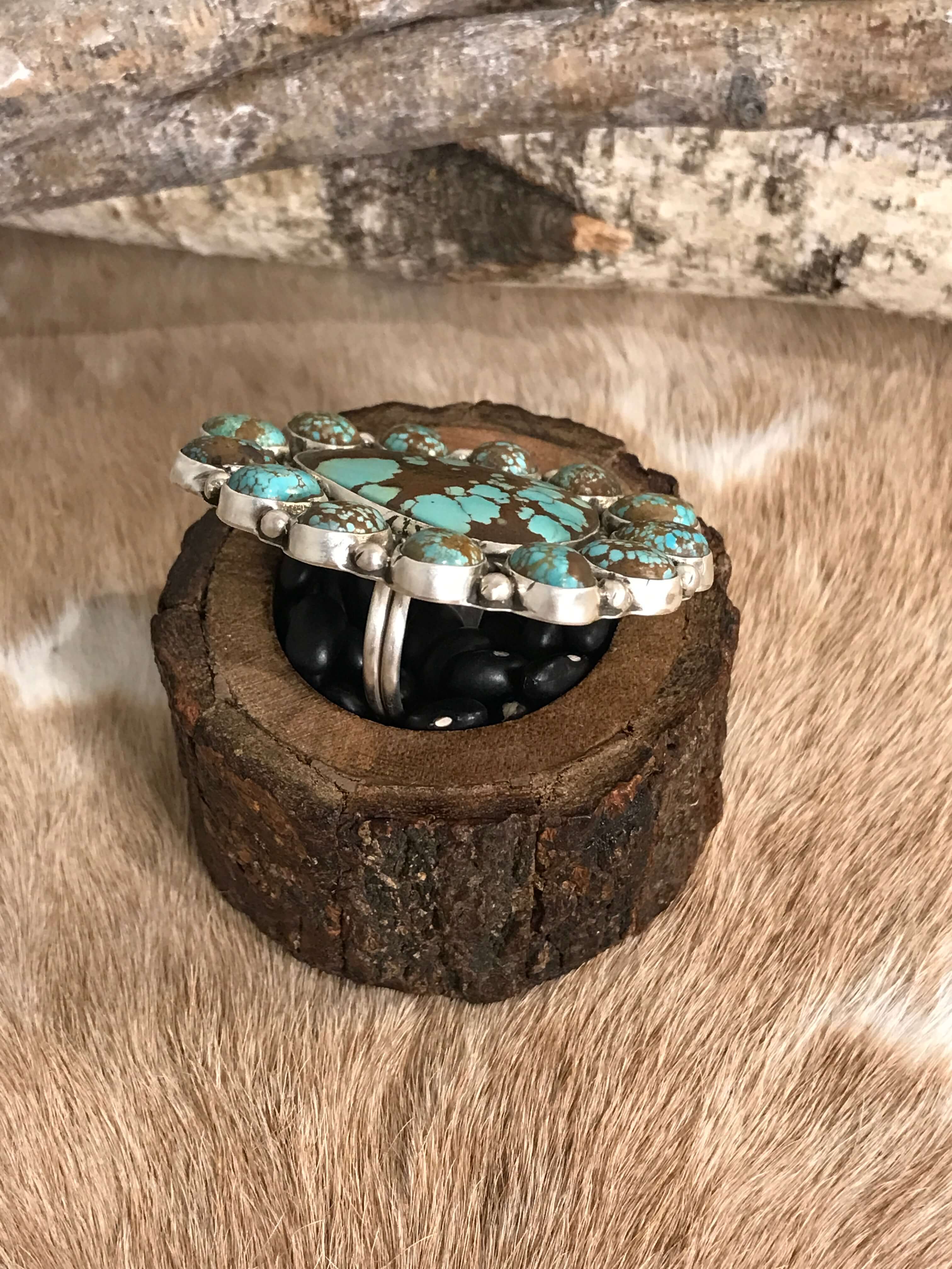 The Wildland Adjustable Ring, 1-Rings-Calli Co., Turquoise and Silver Jewelry, Native American Handmade, Zuni Tribe, Navajo Tribe, Brock Texas
