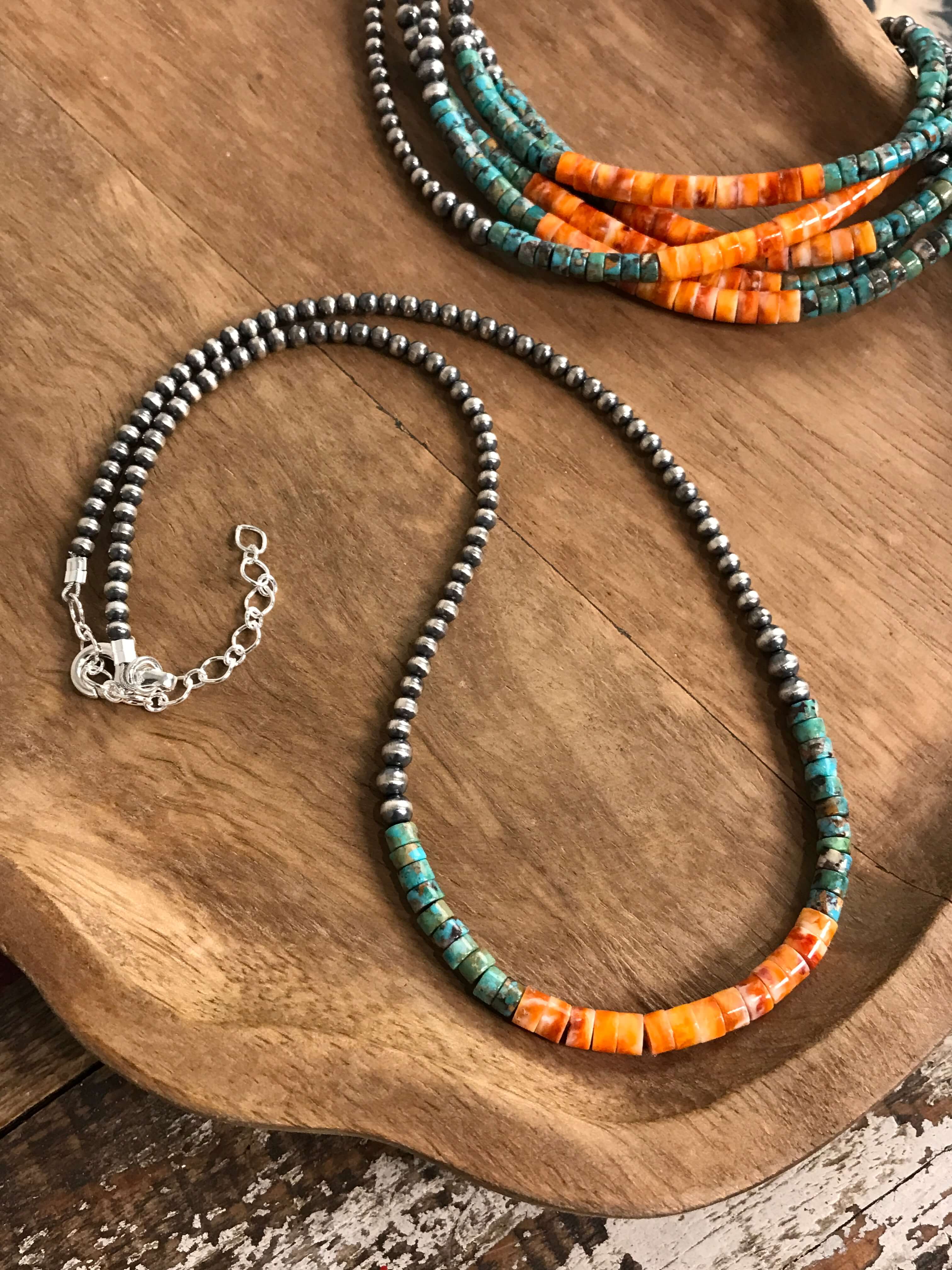 The Albany Necklace-Necklaces-Calli Co., Turquoise and Silver Jewelry, Native American Handmade, Zuni Tribe, Navajo Tribe, Brock Texas
