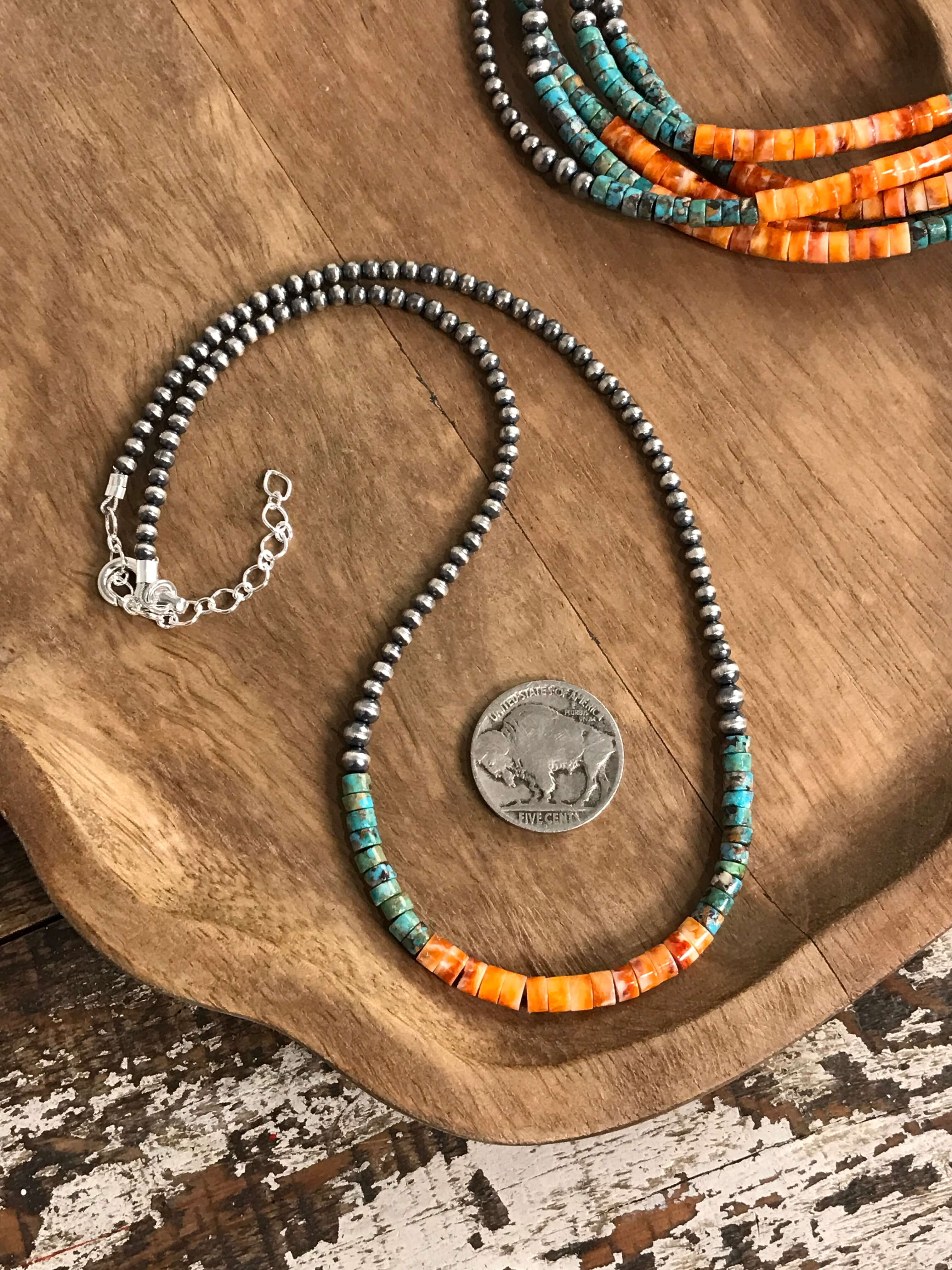 The Albany Necklace-Necklaces-Calli Co., Turquoise and Silver Jewelry, Native American Handmade, Zuni Tribe, Navajo Tribe, Brock Texas