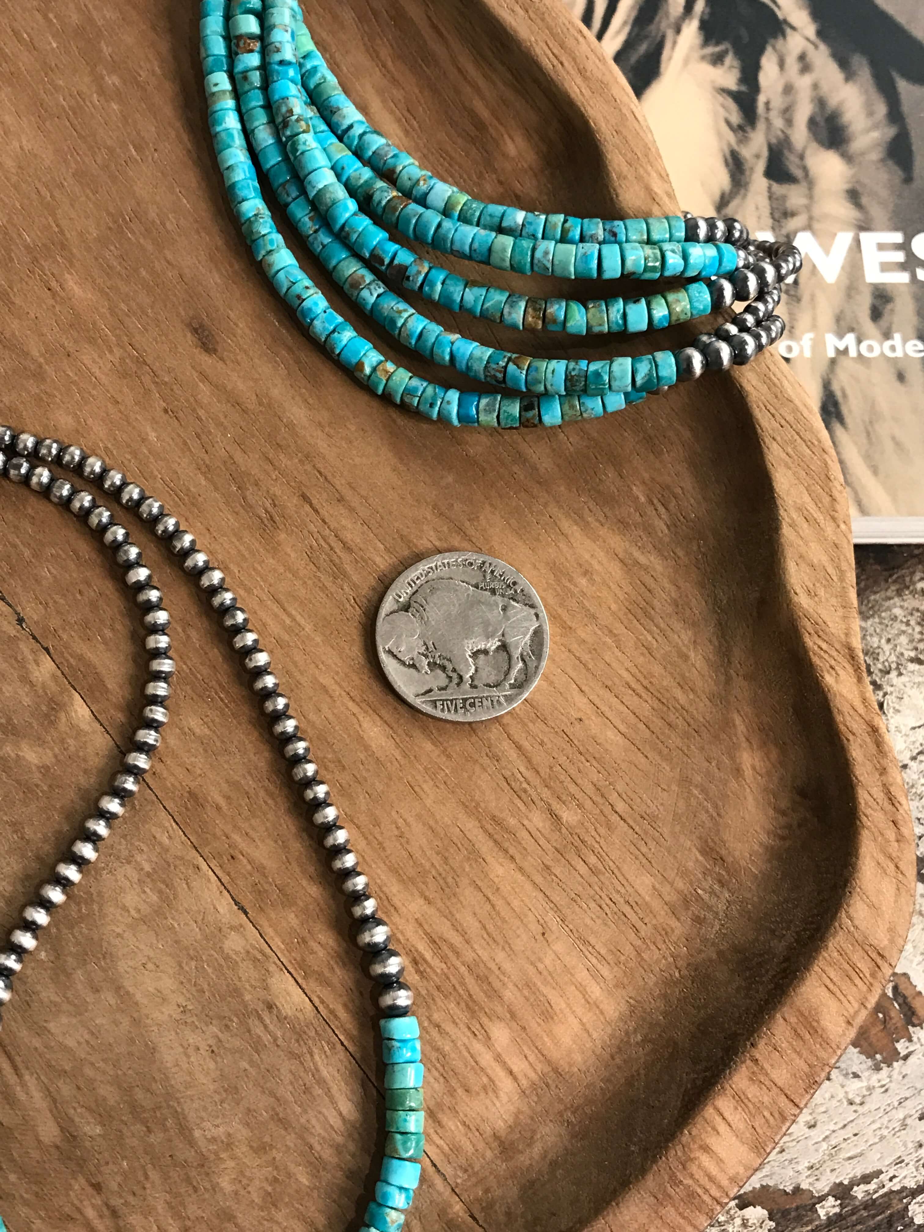 The Almont Necklace, 18"-Necklaces-Calli Co., Turquoise and Silver Jewelry, Native American Handmade, Zuni Tribe, Navajo Tribe, Brock Texas