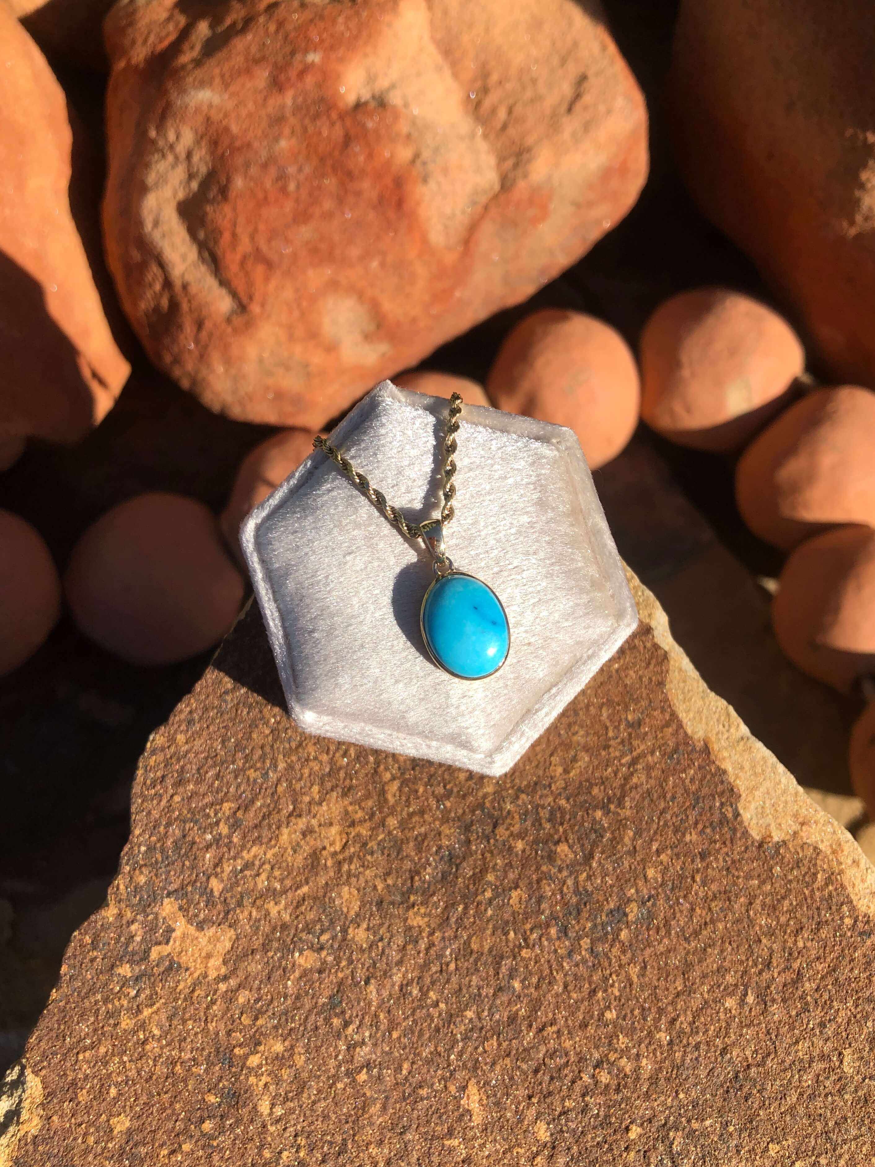 The Nordic 14k and Turquoise Pendant, 2-Pendants-Calli Co., Turquoise and Silver Jewelry, Native American Handmade, Zuni Tribe, Navajo Tribe, Brock Texas