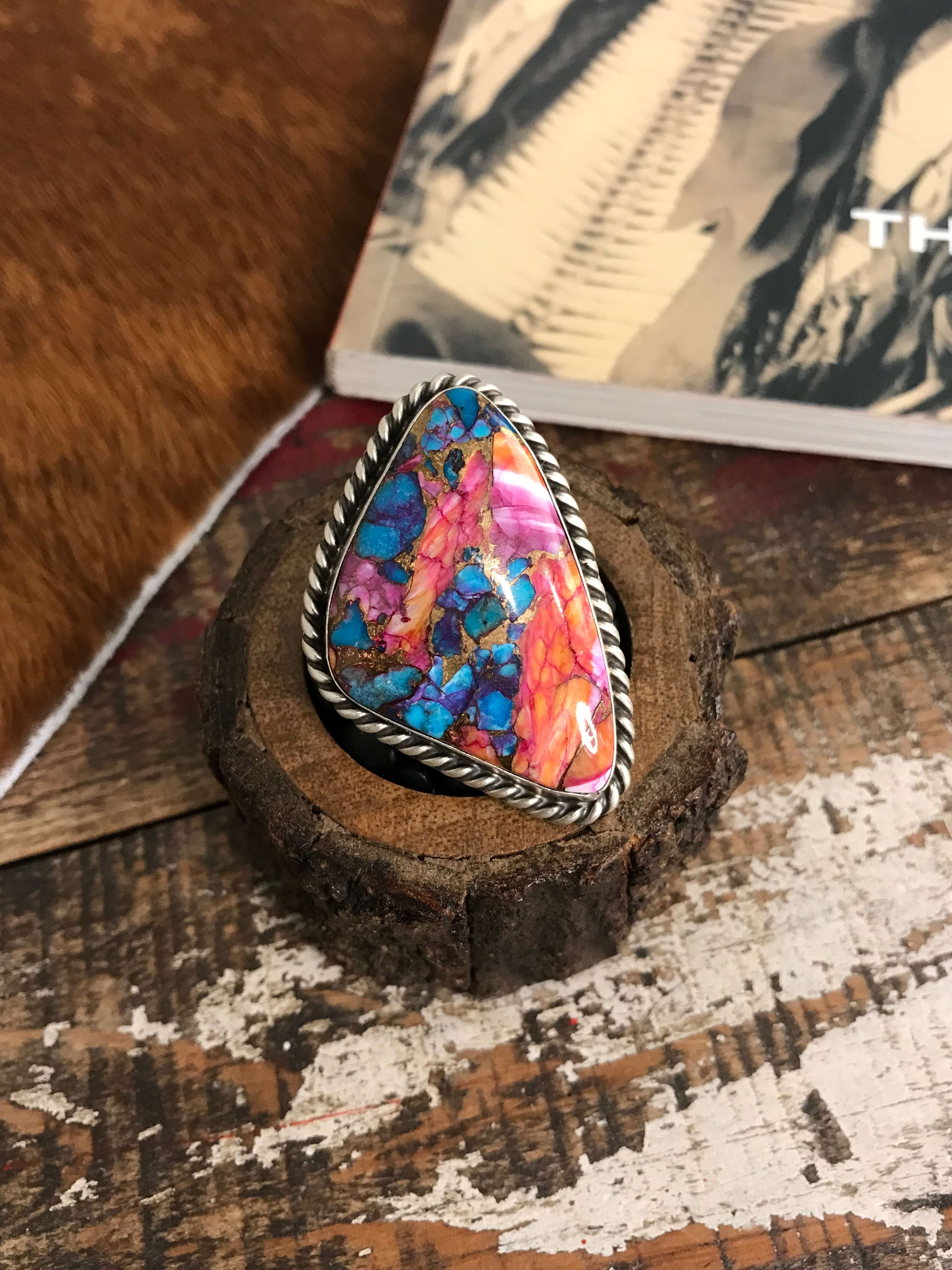 The Valhalla Adjustable Ring, 3-Rings-Calli Co., Turquoise and Silver Jewelry, Native American Handmade, Zuni Tribe, Navajo Tribe, Brock Texas