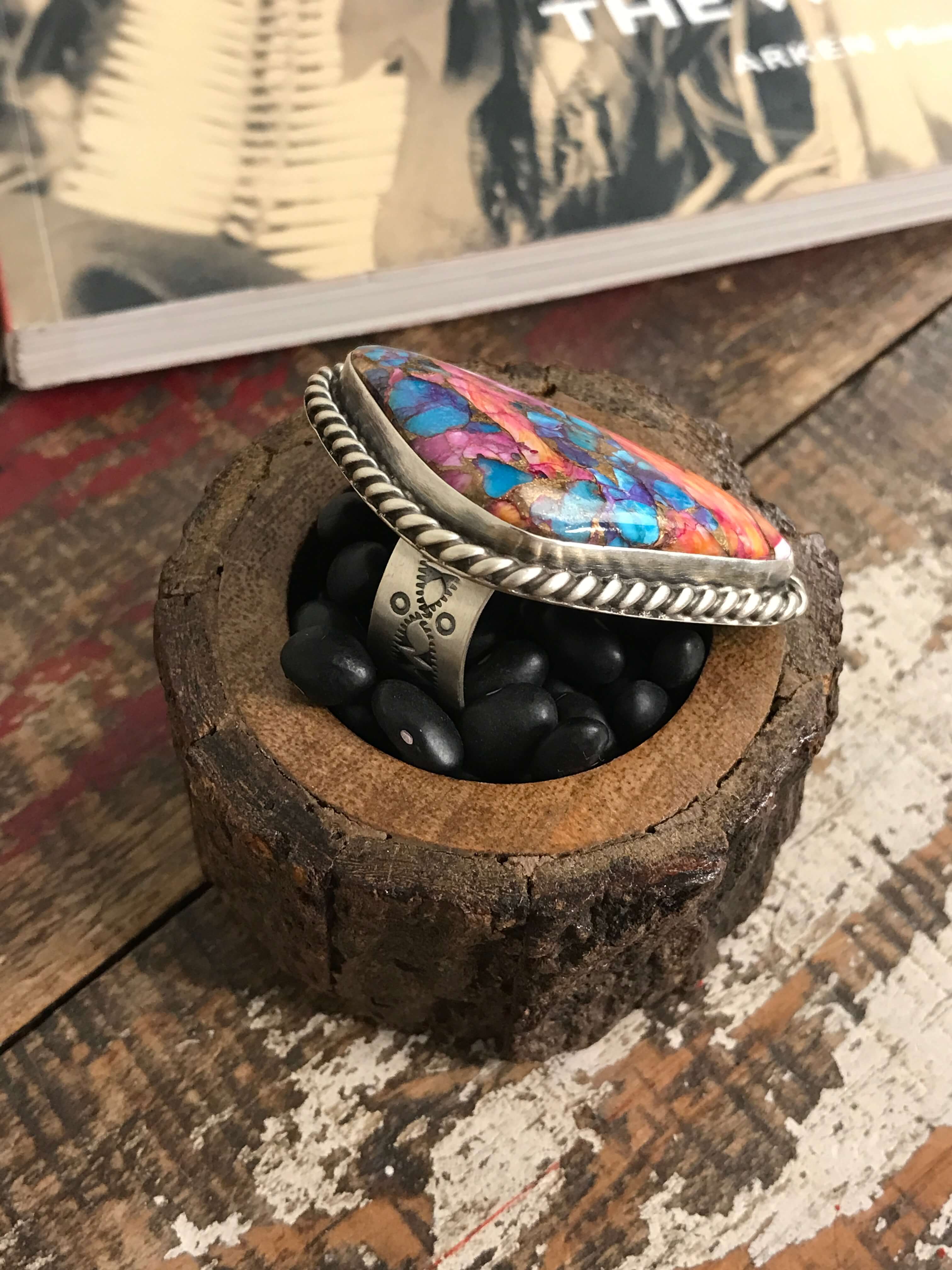 The Valhalla Adjustable Ring, 3-Rings-Calli Co., Turquoise and Silver Jewelry, Native American Handmade, Zuni Tribe, Navajo Tribe, Brock Texas