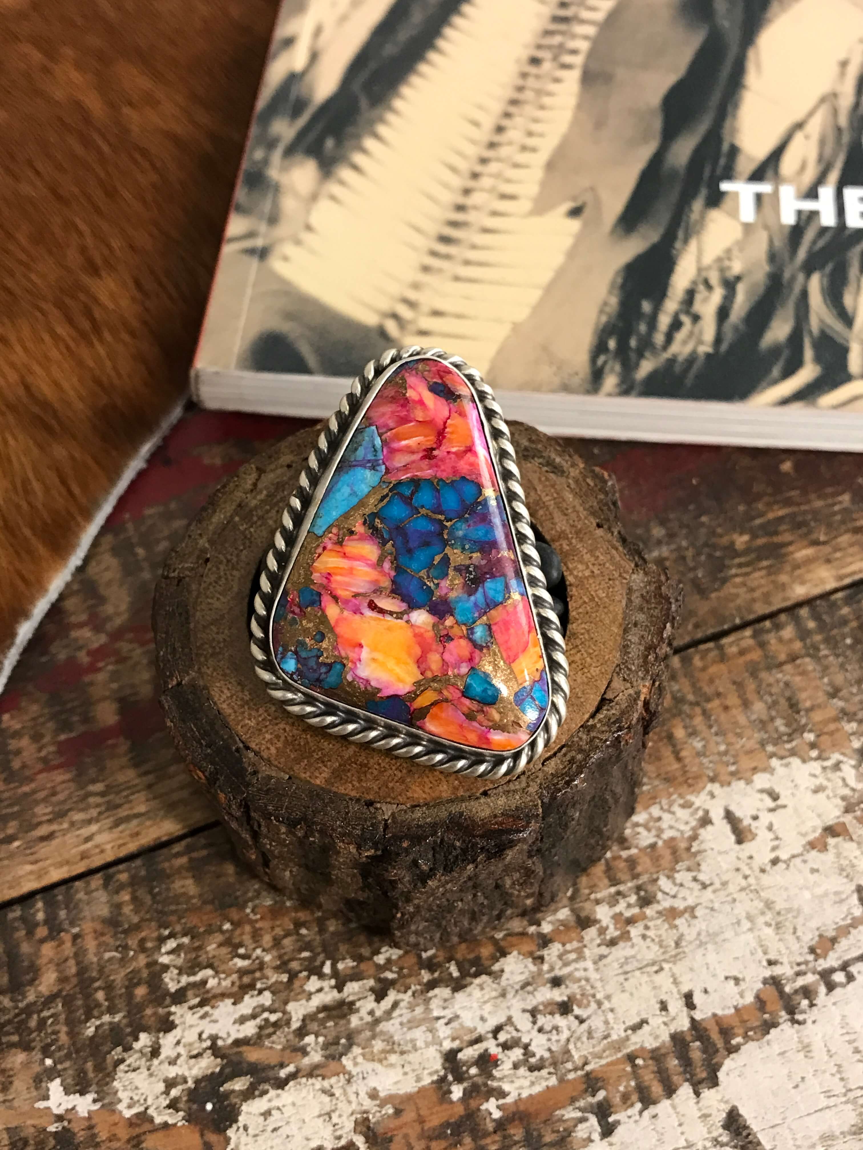 The Valhalla Adjustable Ring, 2-Rings-Calli Co., Turquoise and Silver Jewelry, Native American Handmade, Zuni Tribe, Navajo Tribe, Brock Texas