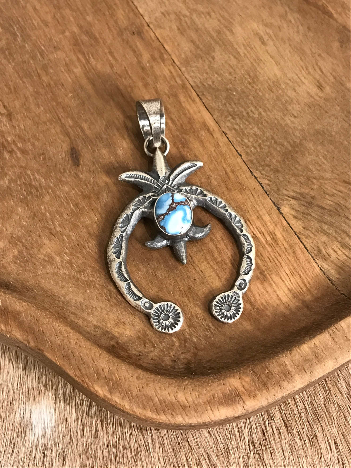 The Sioux Naja Pendant, 22-Pendants-Calli Co., Turquoise and Silver Jewelry, Native American Handmade, Zuni Tribe, Navajo Tribe, Brock Texas