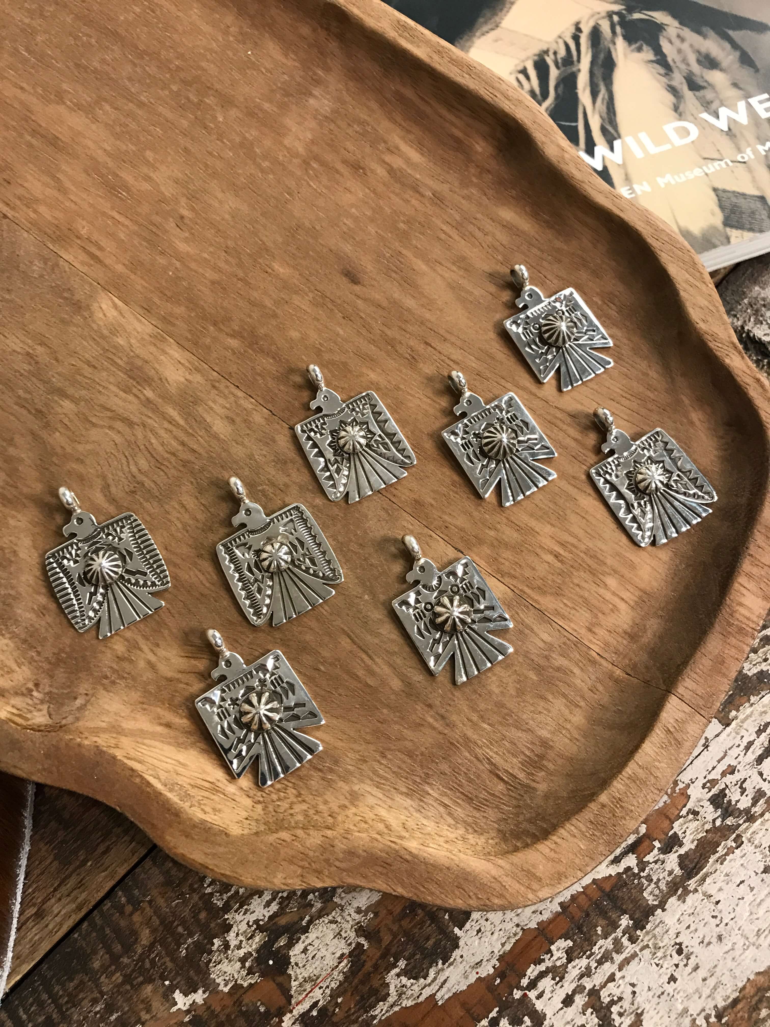 The Thunderbird Pendants-Pendants-Calli Co., Turquoise and Silver Jewelry, Native American Handmade, Zuni Tribe, Navajo Tribe, Brock Texas