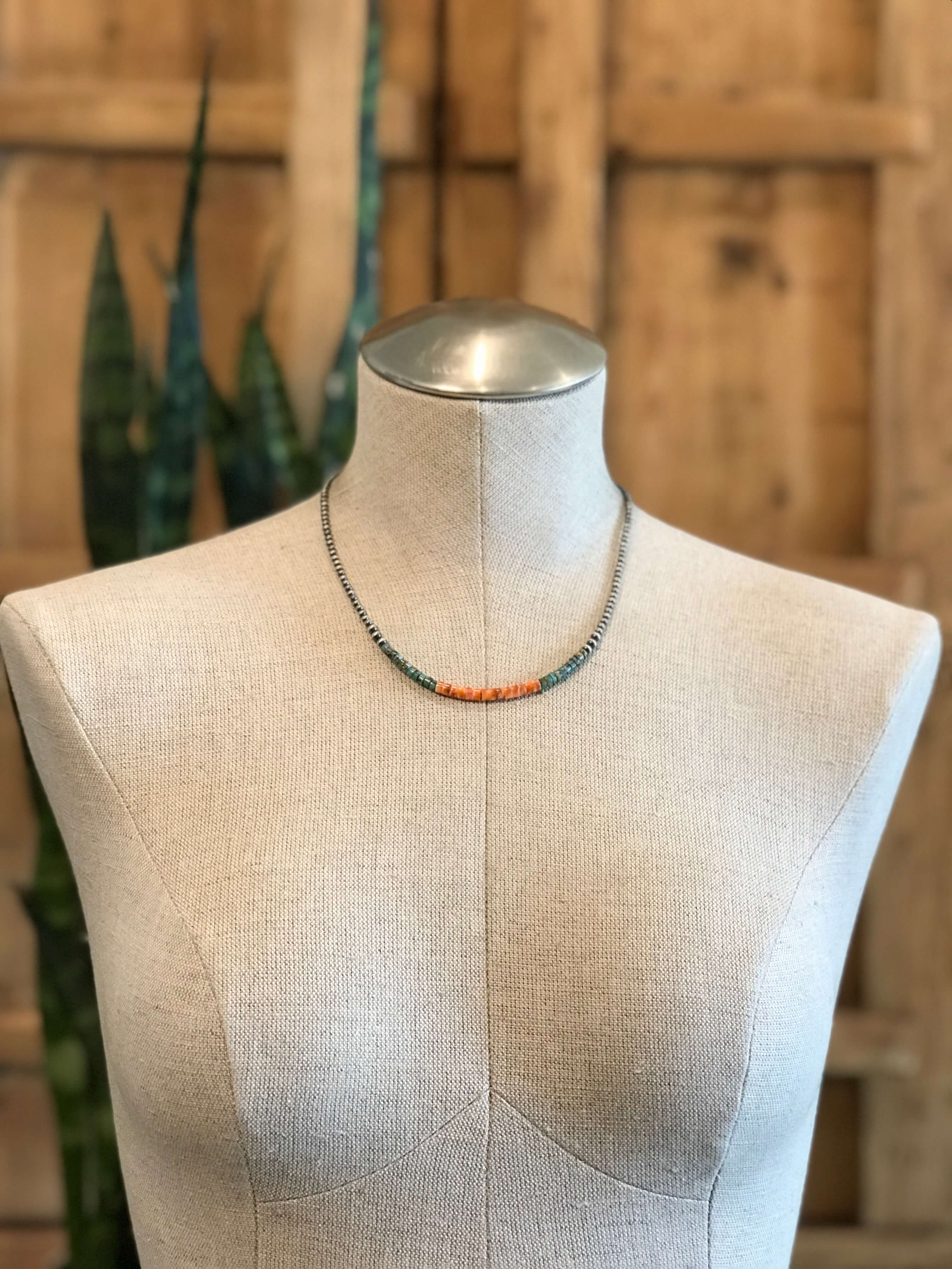 The Albany Necklace-Necklaces-Calli Co., Turquoise and Silver Jewelry, Native American Handmade, Zuni Tribe, Navajo Tribe, Brock Texas