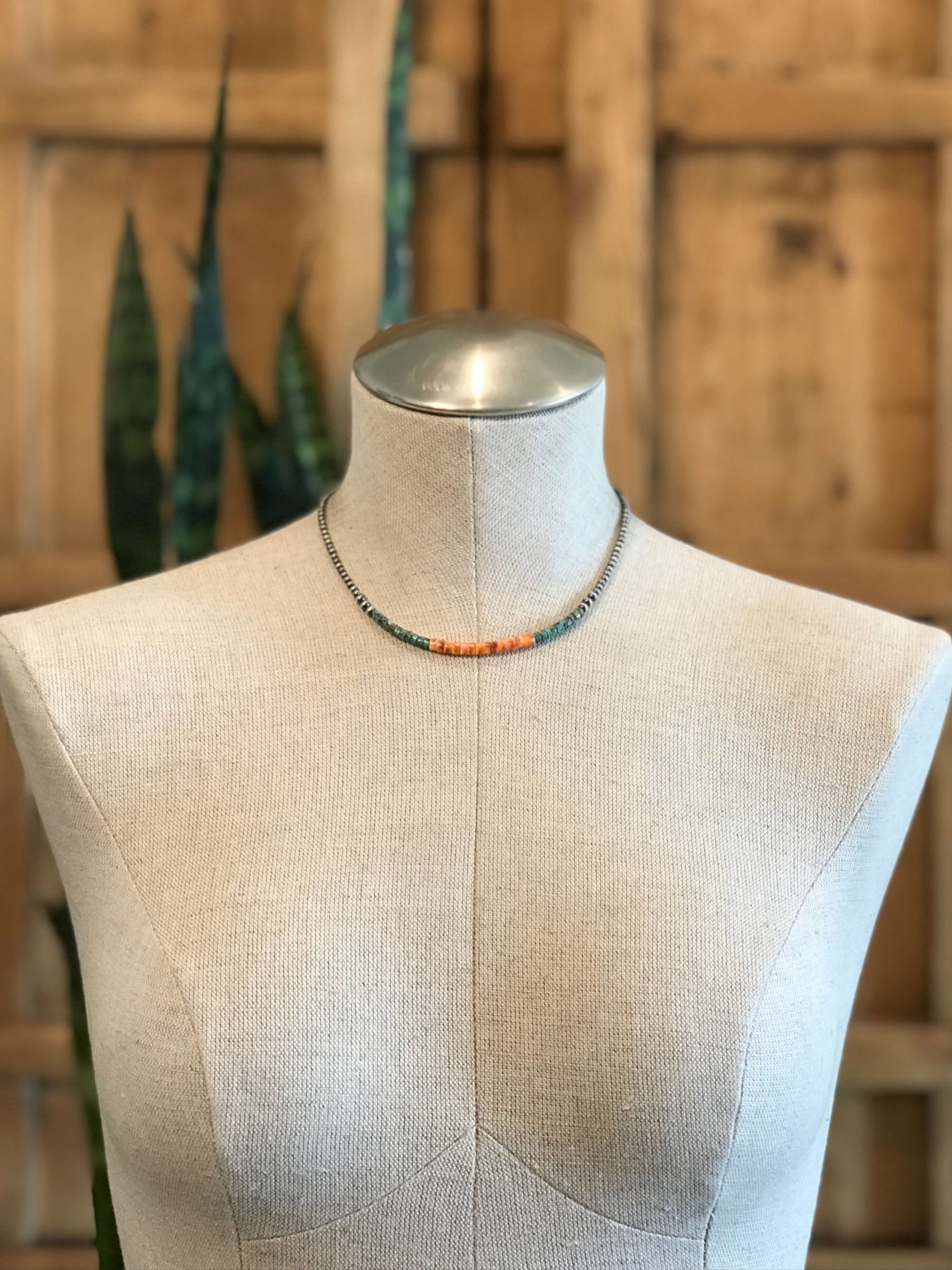 The Albany Necklace-Necklaces-Calli Co., Turquoise and Silver Jewelry, Native American Handmade, Zuni Tribe, Navajo Tribe, Brock Texas