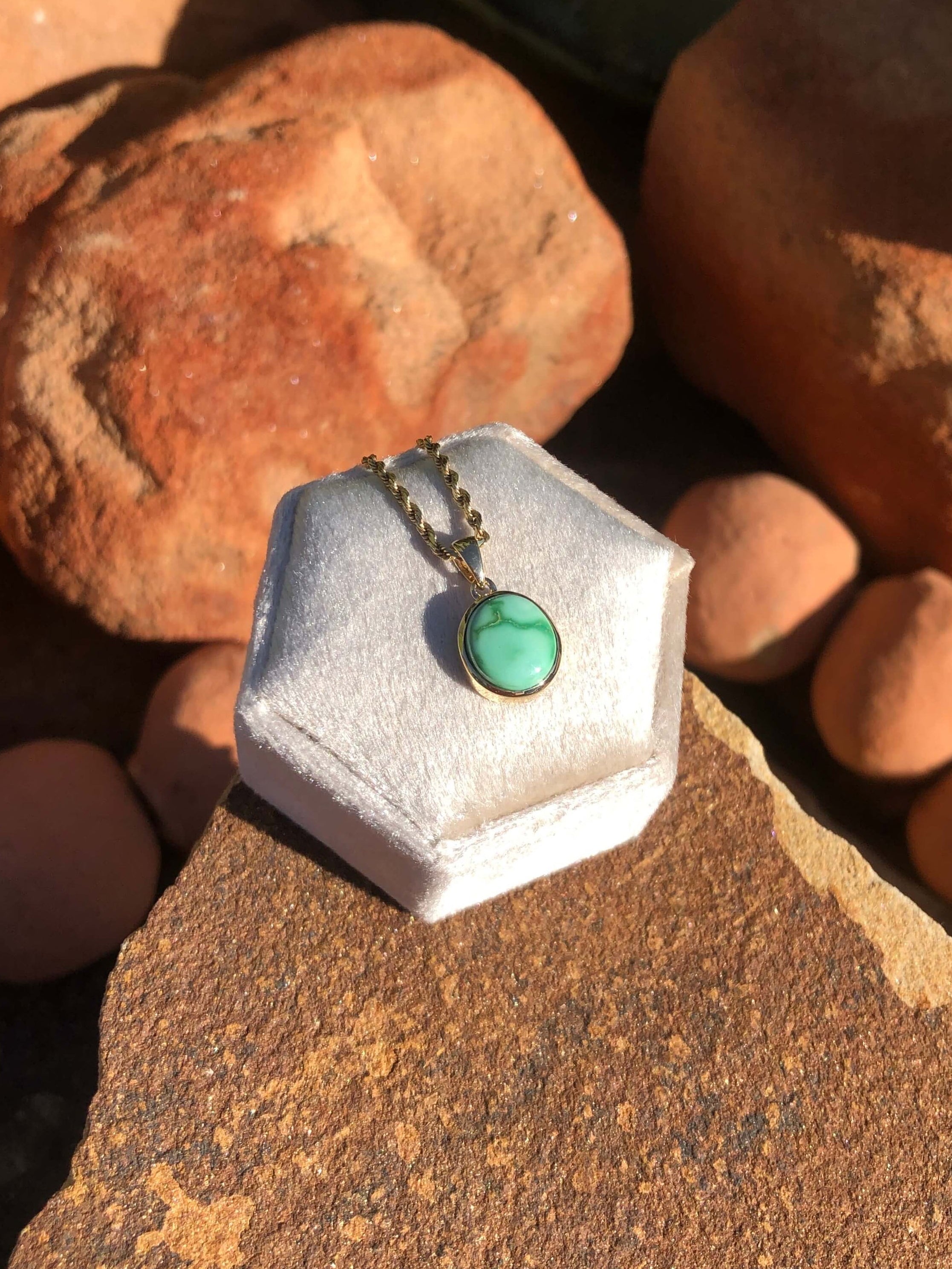 The Nordic 14k and Turquoise Pendant, 4-Pendants-Calli Co., Turquoise and Silver Jewelry, Native American Handmade, Zuni Tribe, Navajo Tribe, Brock Texas