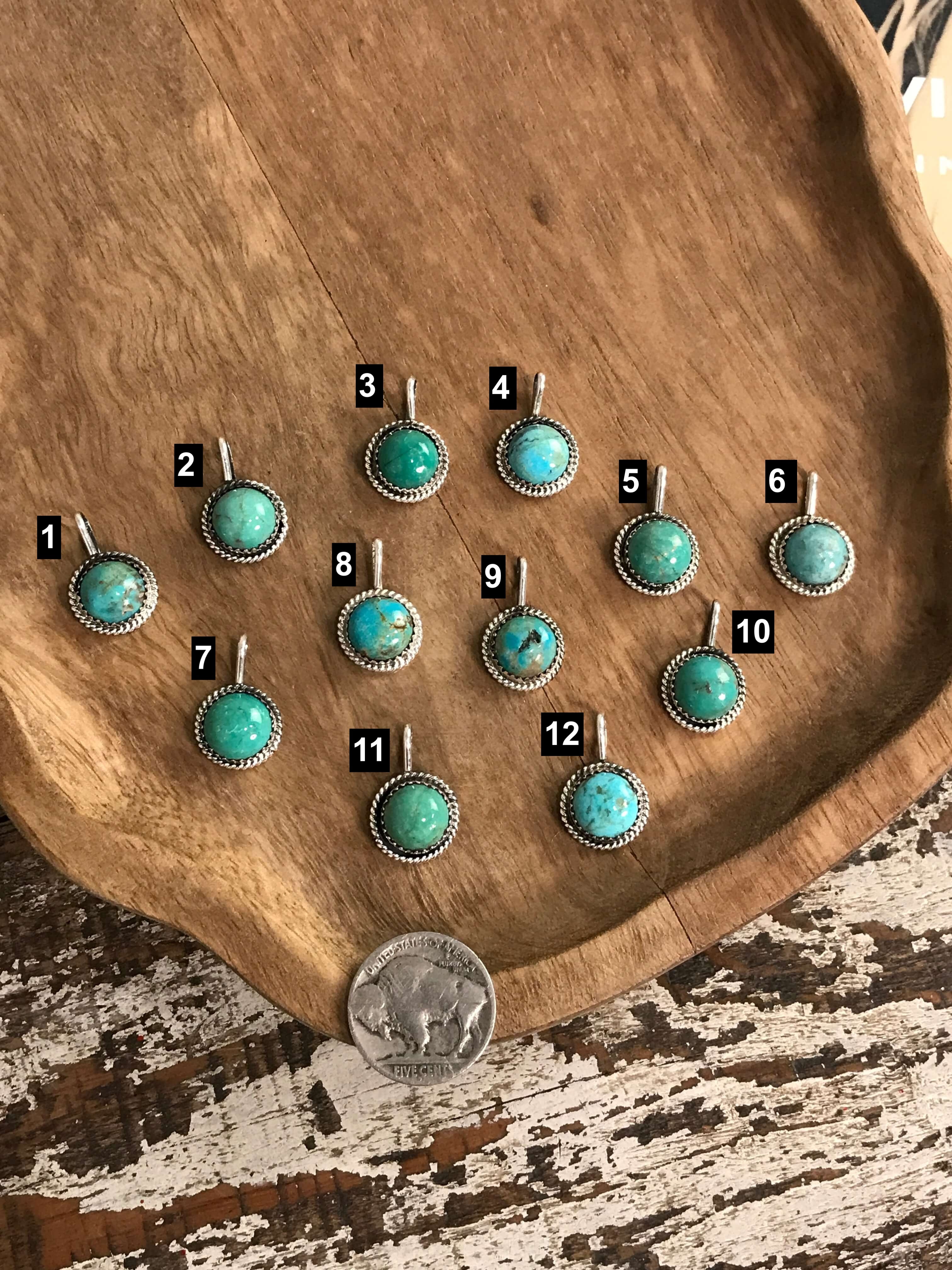 The Waynoka Green Turquoise Pendants-Pendants-Calli Co., Turquoise and Silver Jewelry, Native American Handmade, Zuni Tribe, Navajo Tribe, Brock Texas