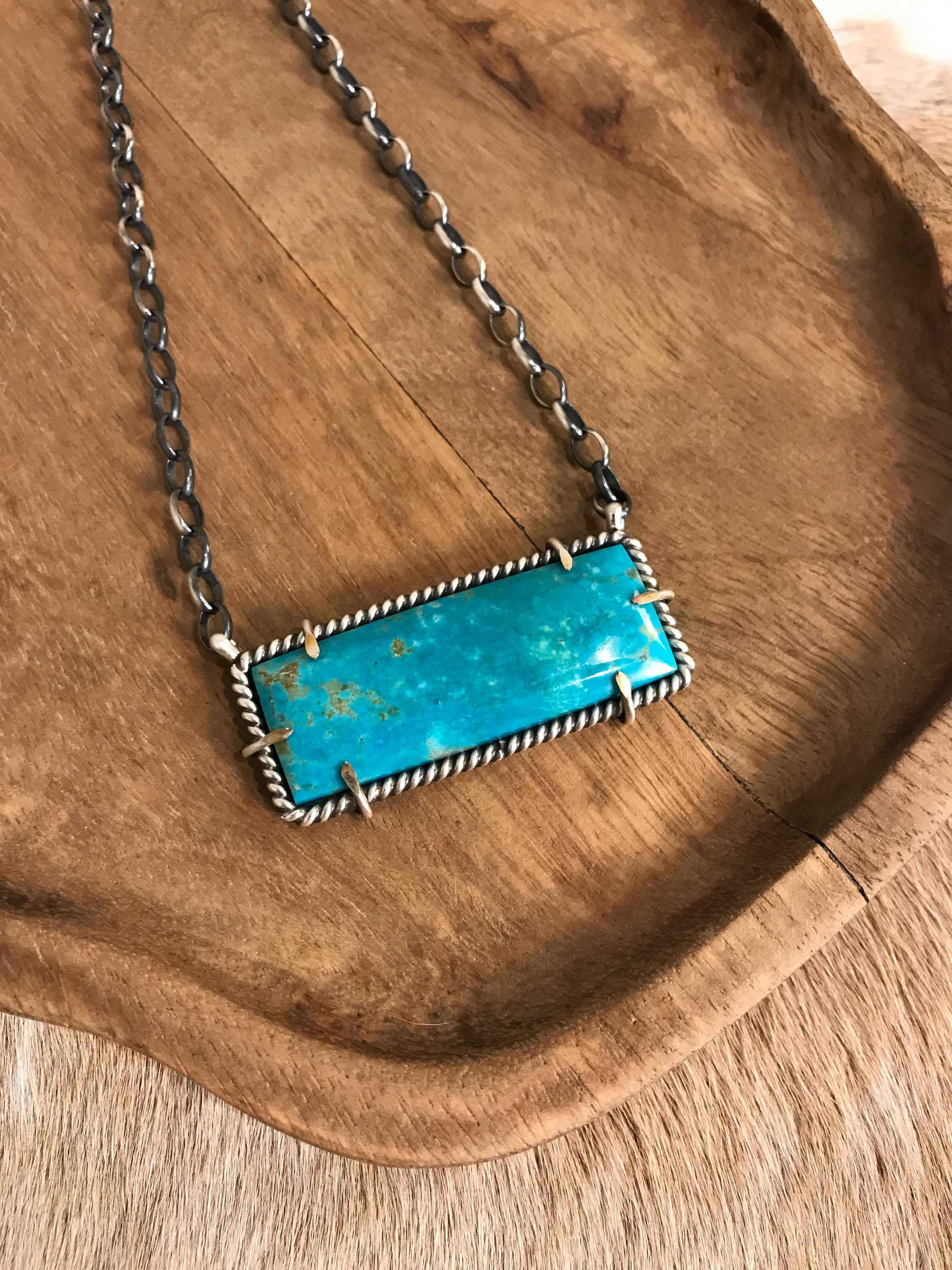 The Bromley Necklace, 1-Necklaces-Calli Co., Turquoise and Silver Jewelry, Native American Handmade, Zuni Tribe, Navajo Tribe, Brock Texas