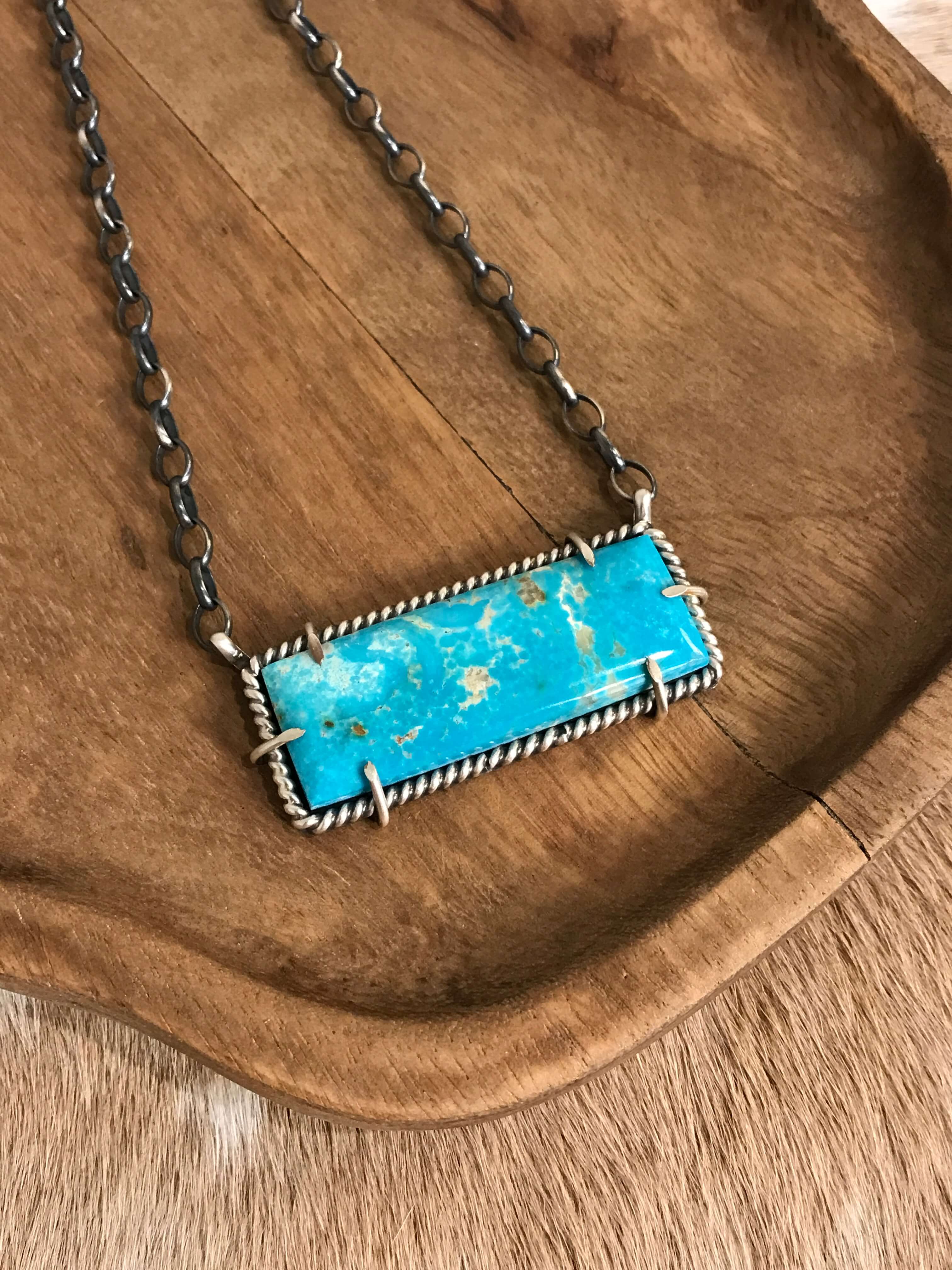 The Bromley Necklace, 4-Necklaces-Calli Co., Turquoise and Silver Jewelry, Native American Handmade, Zuni Tribe, Navajo Tribe, Brock Texas