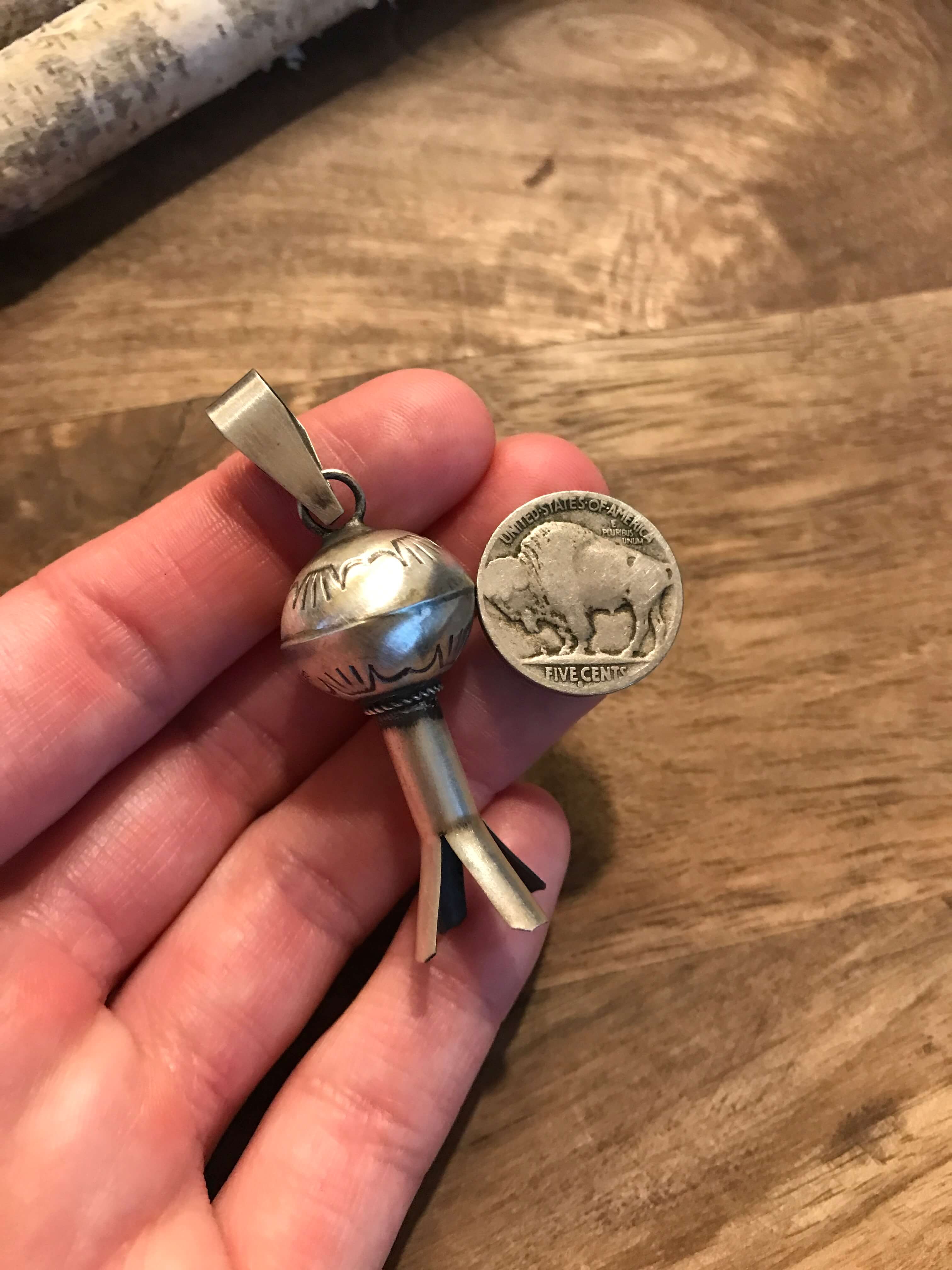 The Clasico Blossom Pendant-Pendants-Calli Co., Turquoise and Silver Jewelry, Native American Handmade, Zuni Tribe, Navajo Tribe, Brock Texas