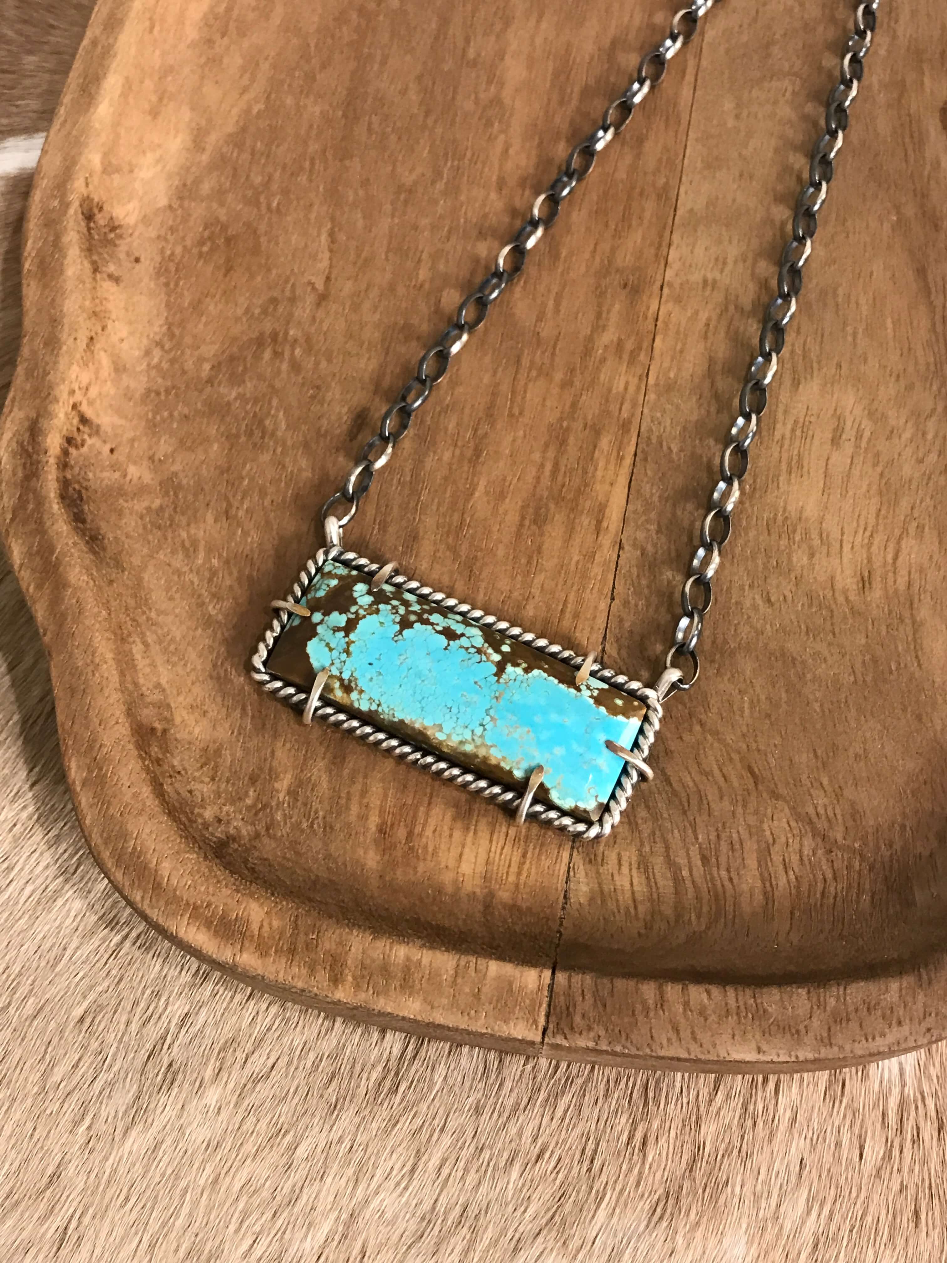 The Bromley Necklace, 6-Necklaces-Calli Co., Turquoise and Silver Jewelry, Native American Handmade, Zuni Tribe, Navajo Tribe, Brock Texas