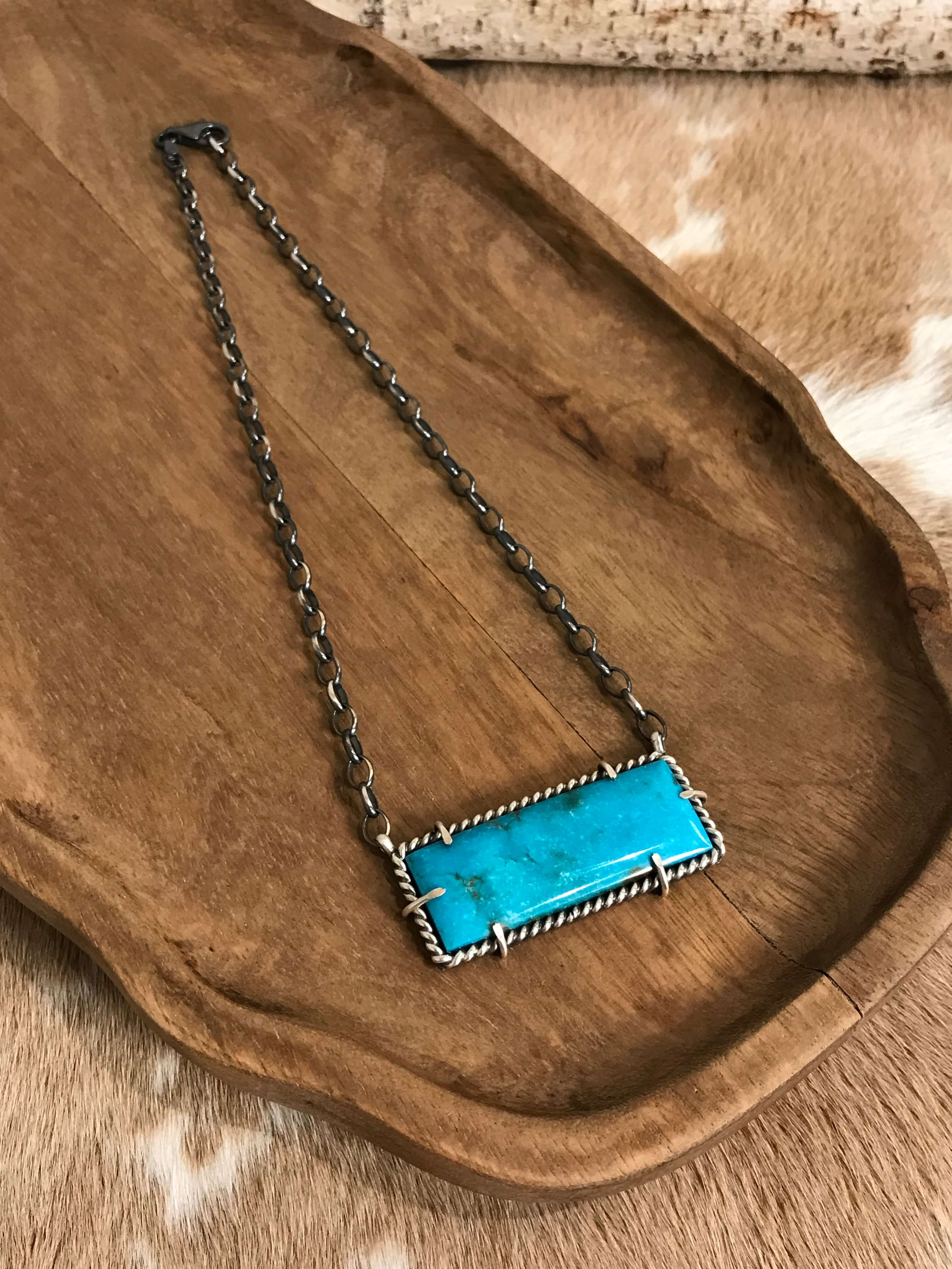 The Bromley Necklace, 7-Necklaces-Calli Co., Turquoise and Silver Jewelry, Native American Handmade, Zuni Tribe, Navajo Tribe, Brock Texas