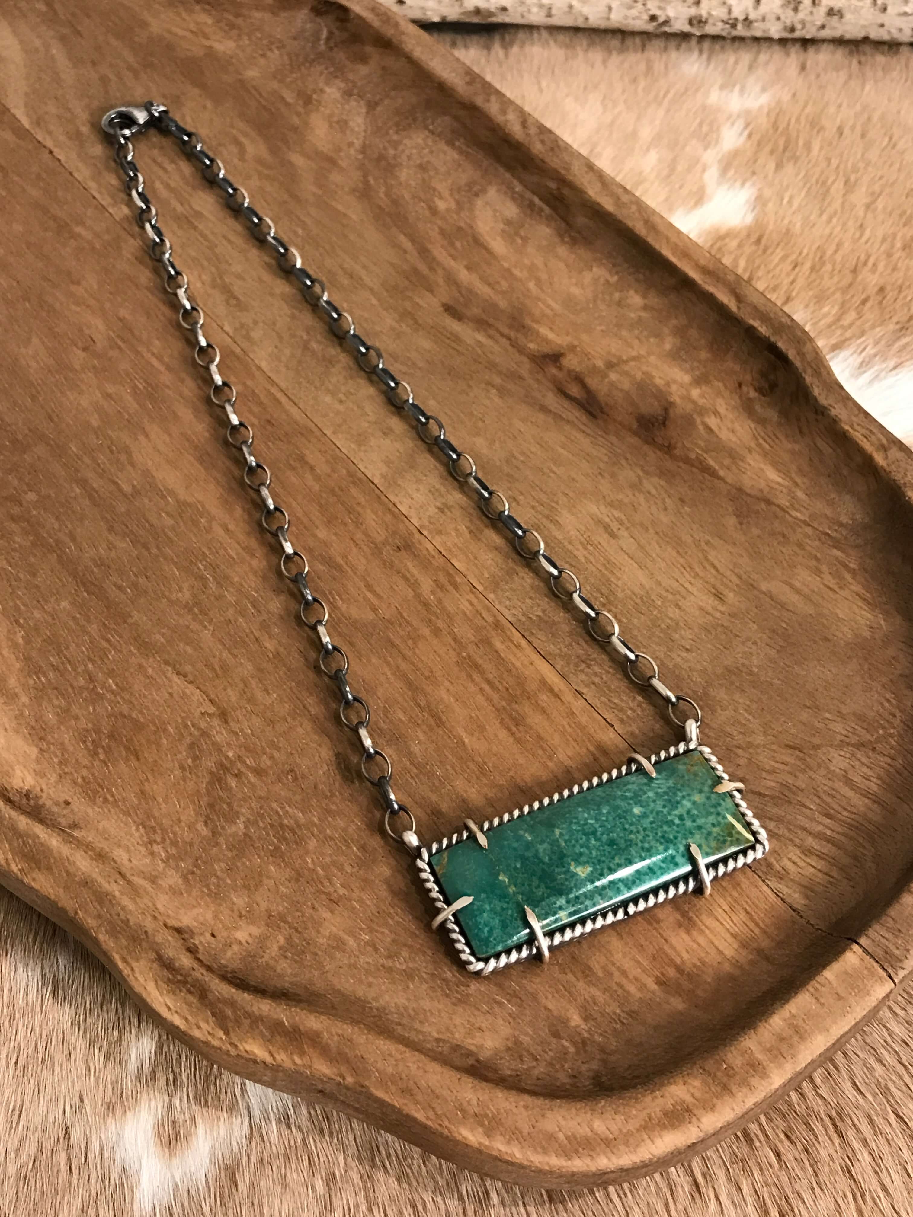 The Bromley Necklace, 8-Necklaces-Calli Co., Turquoise and Silver Jewelry, Native American Handmade, Zuni Tribe, Navajo Tribe, Brock Texas