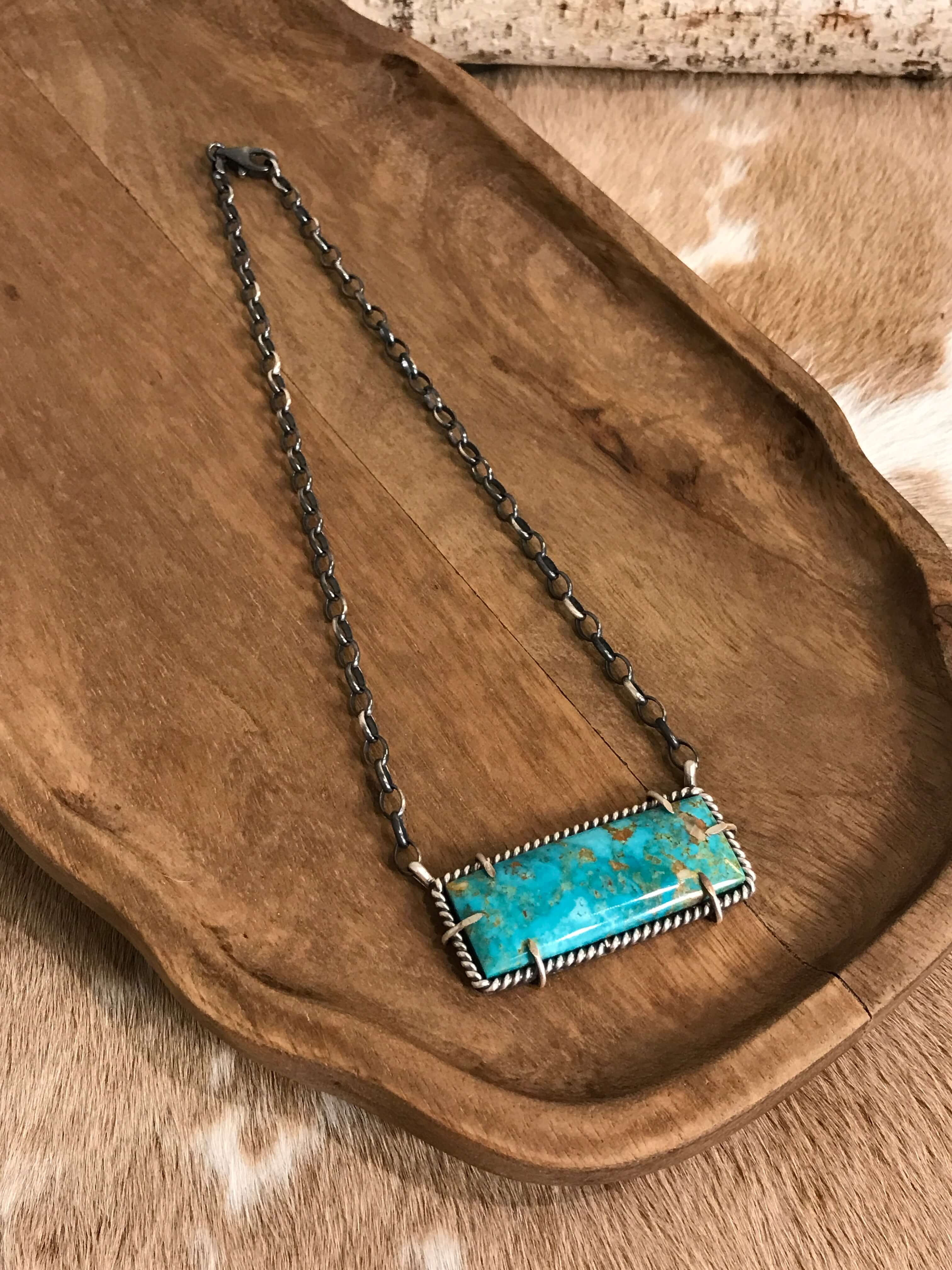 The Bromley Necklace, 9-Necklaces-Calli Co., Turquoise and Silver Jewelry, Native American Handmade, Zuni Tribe, Navajo Tribe, Brock Texas
