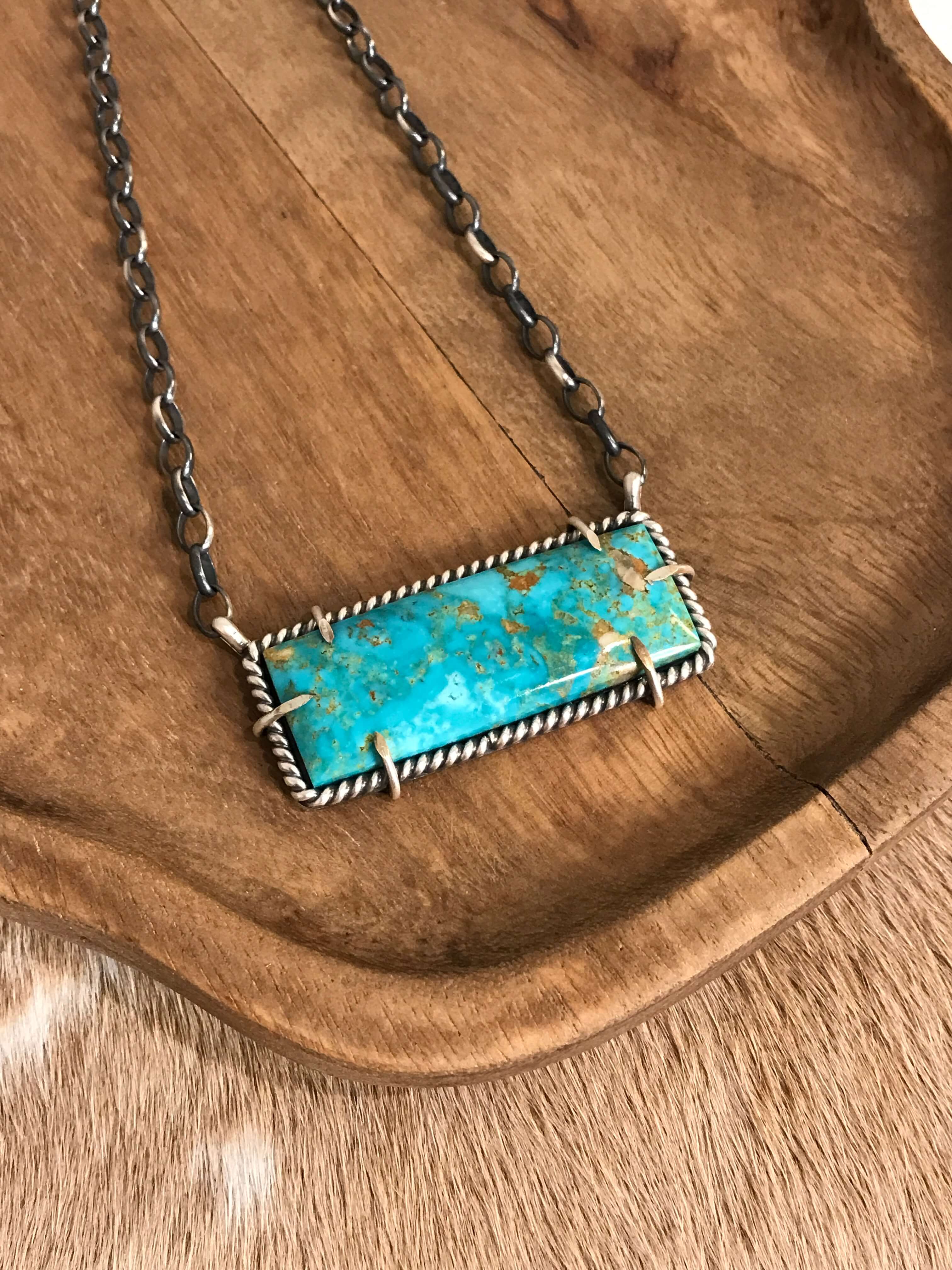 The Bromley Necklace, 9-Necklaces-Calli Co., Turquoise and Silver Jewelry, Native American Handmade, Zuni Tribe, Navajo Tribe, Brock Texas