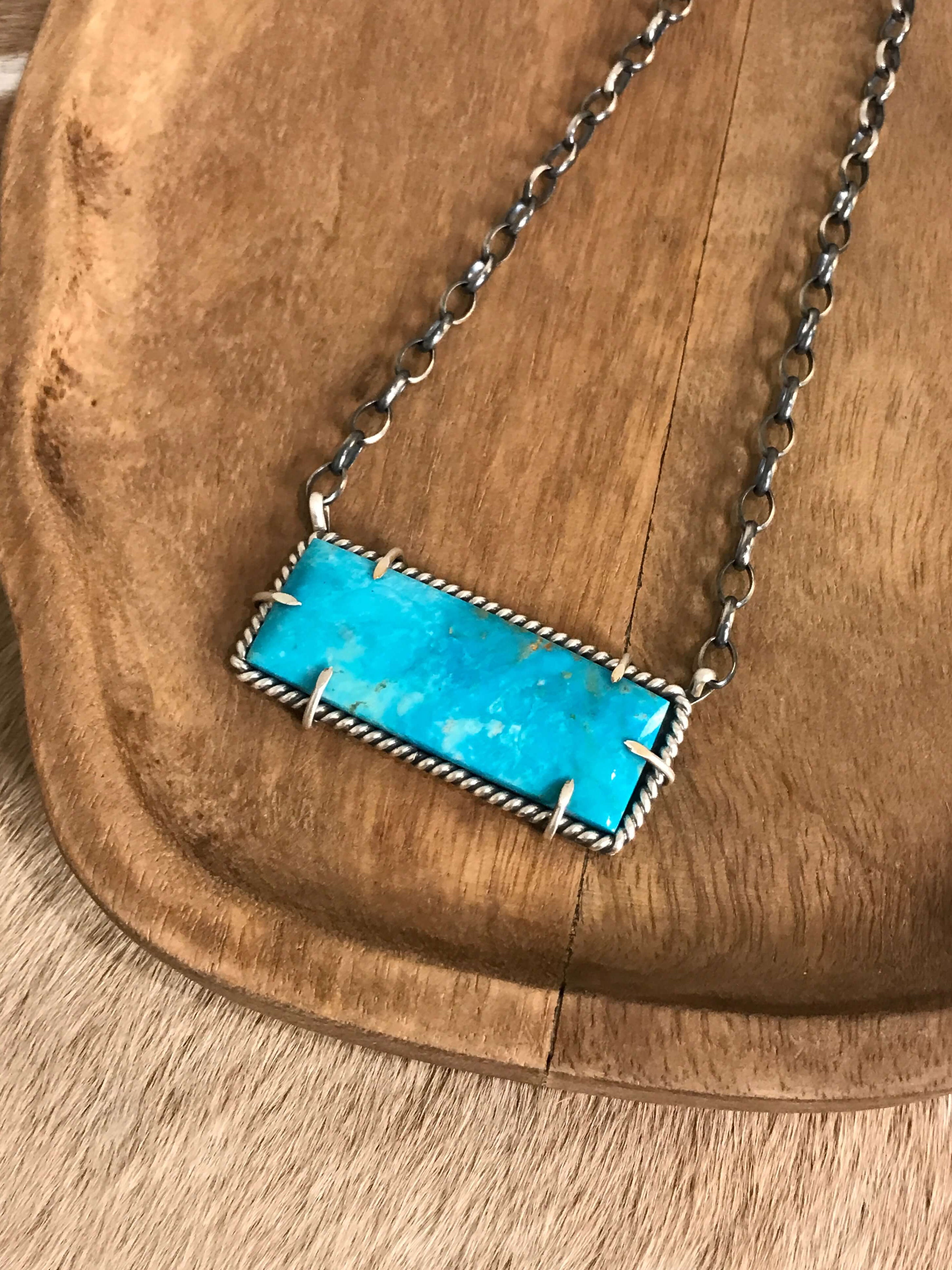 The Bromley Necklace, 10-Necklaces-Calli Co., Turquoise and Silver Jewelry, Native American Handmade, Zuni Tribe, Navajo Tribe, Brock Texas