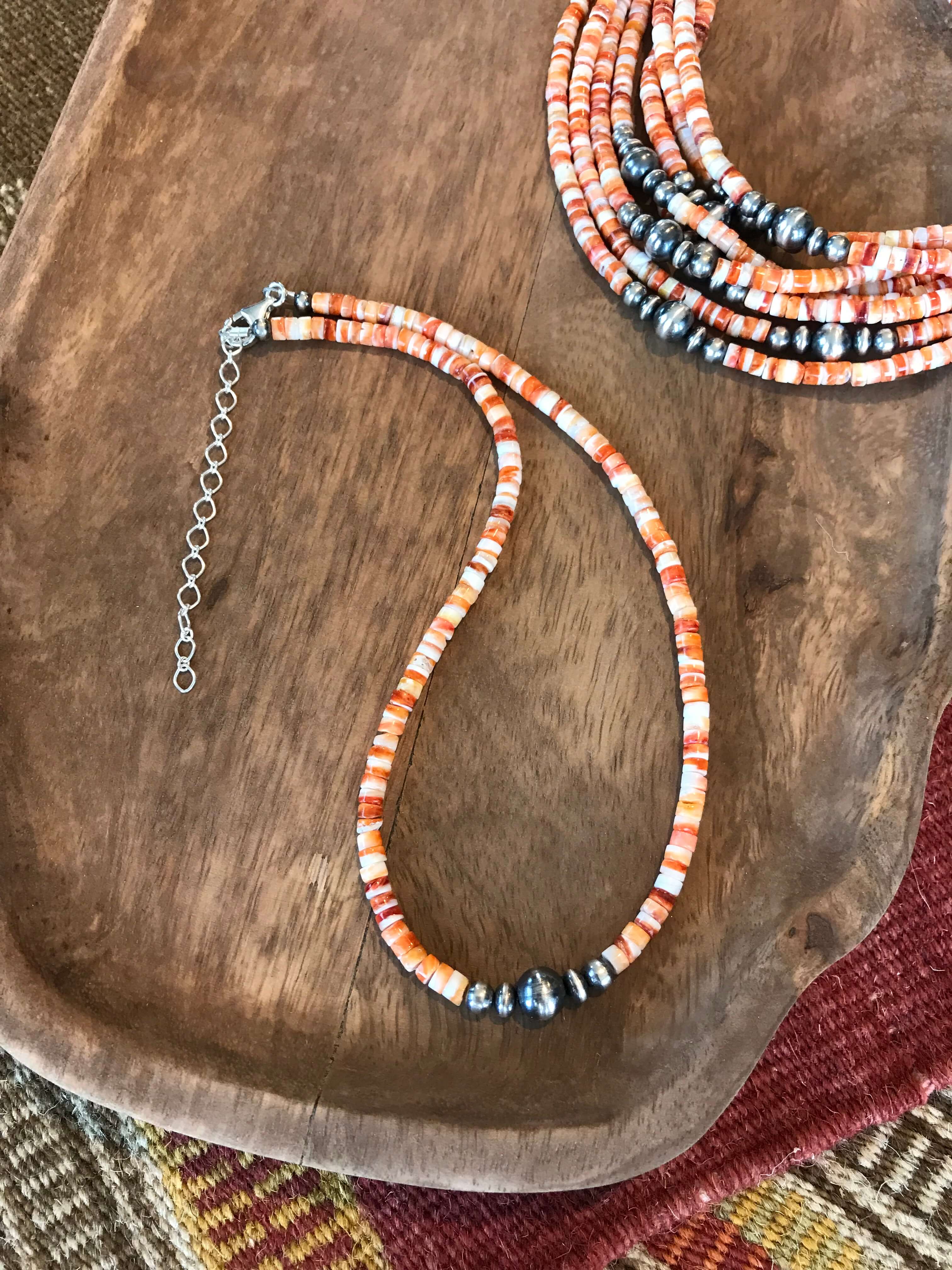 The Palouse Necklace, 18"-Necklaces-Calli Co., Turquoise and Silver Jewelry, Native American Handmade, Zuni Tribe, Navajo Tribe, Brock Texas