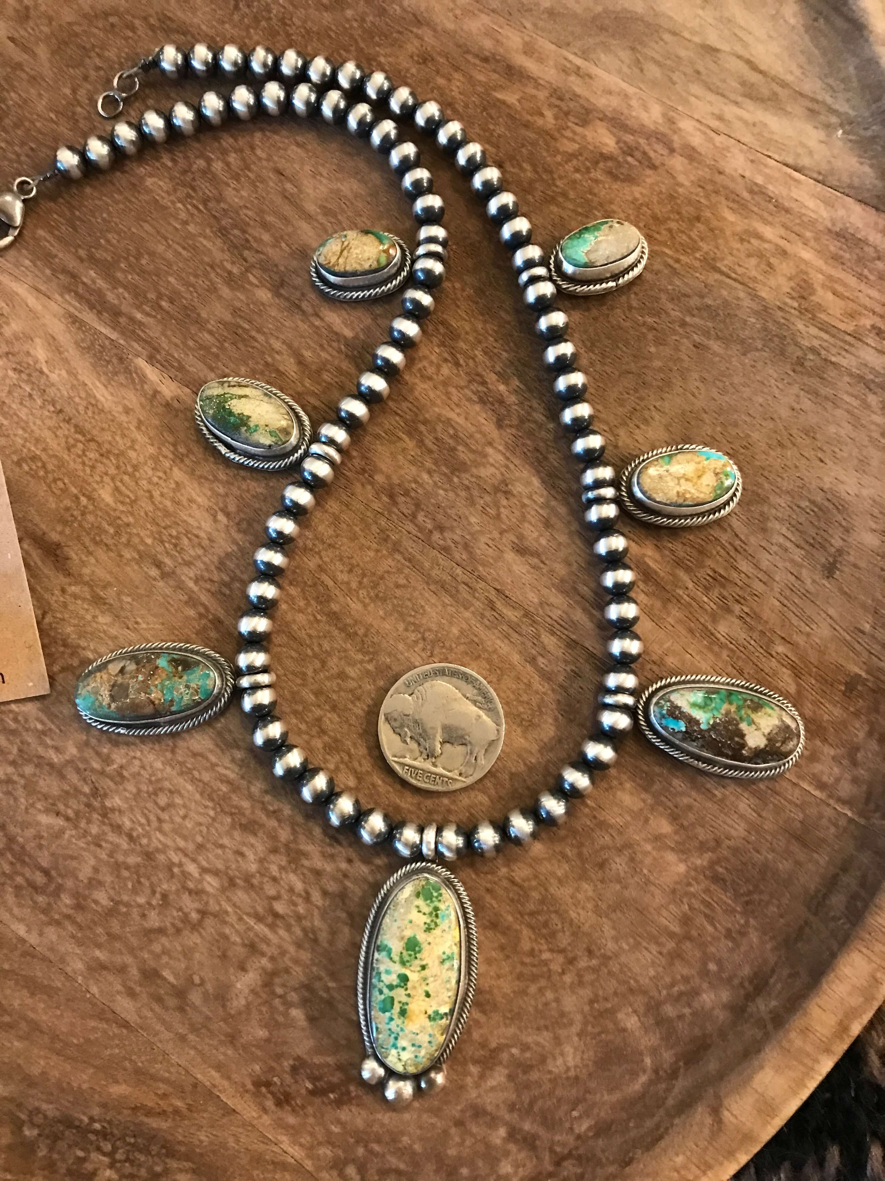 The Colca Turquoise Statement Necklace-Necklaces-Calli Co., Turquoise and Silver Jewelry, Native American Handmade, Zuni Tribe, Navajo Tribe, Brock Texas