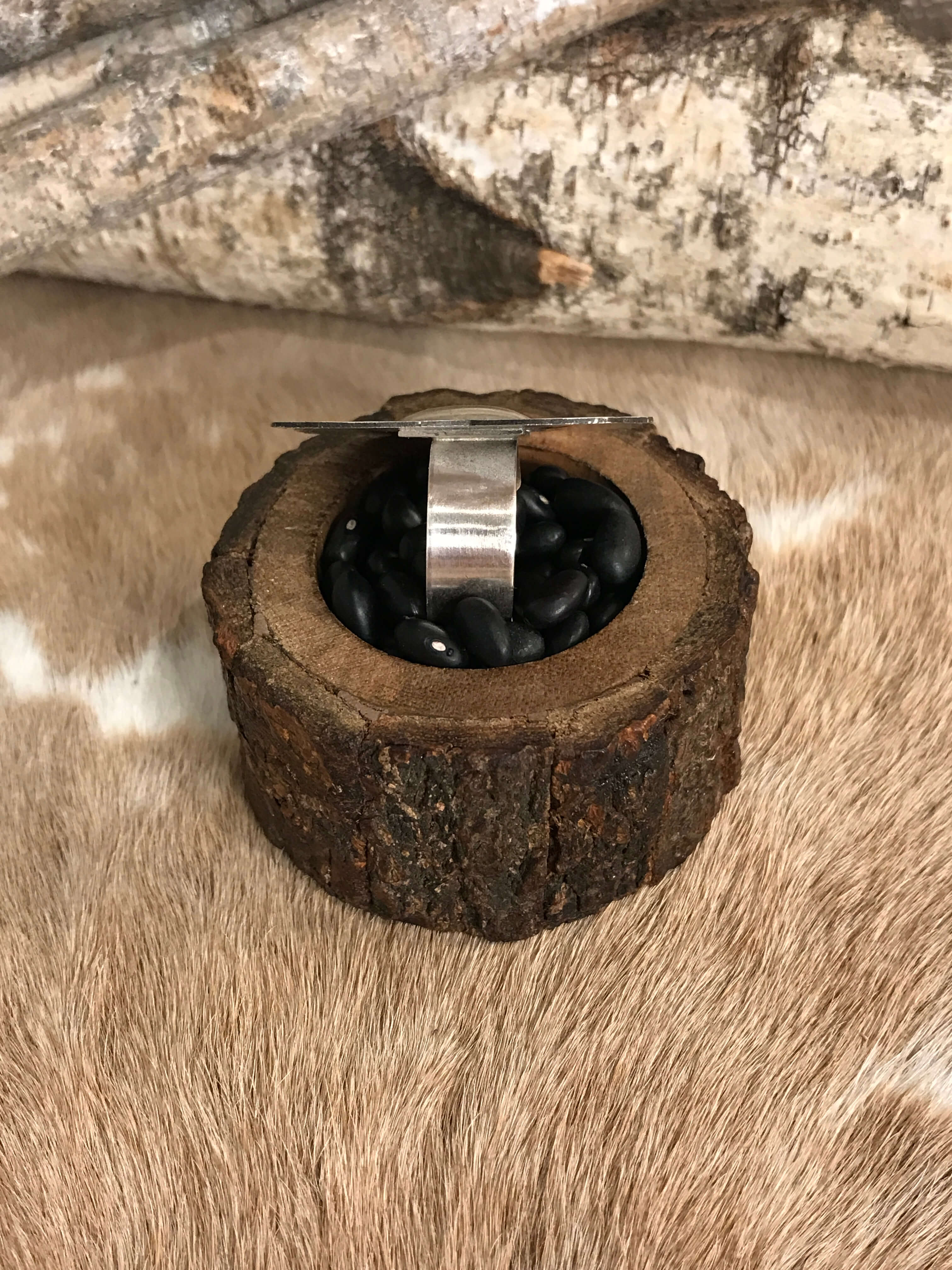 The El Rito Adjustable Concho Ring, 5-Rings-Calli Co., Turquoise and Silver Jewelry, Native American Handmade, Zuni Tribe, Navajo Tribe, Brock Texas