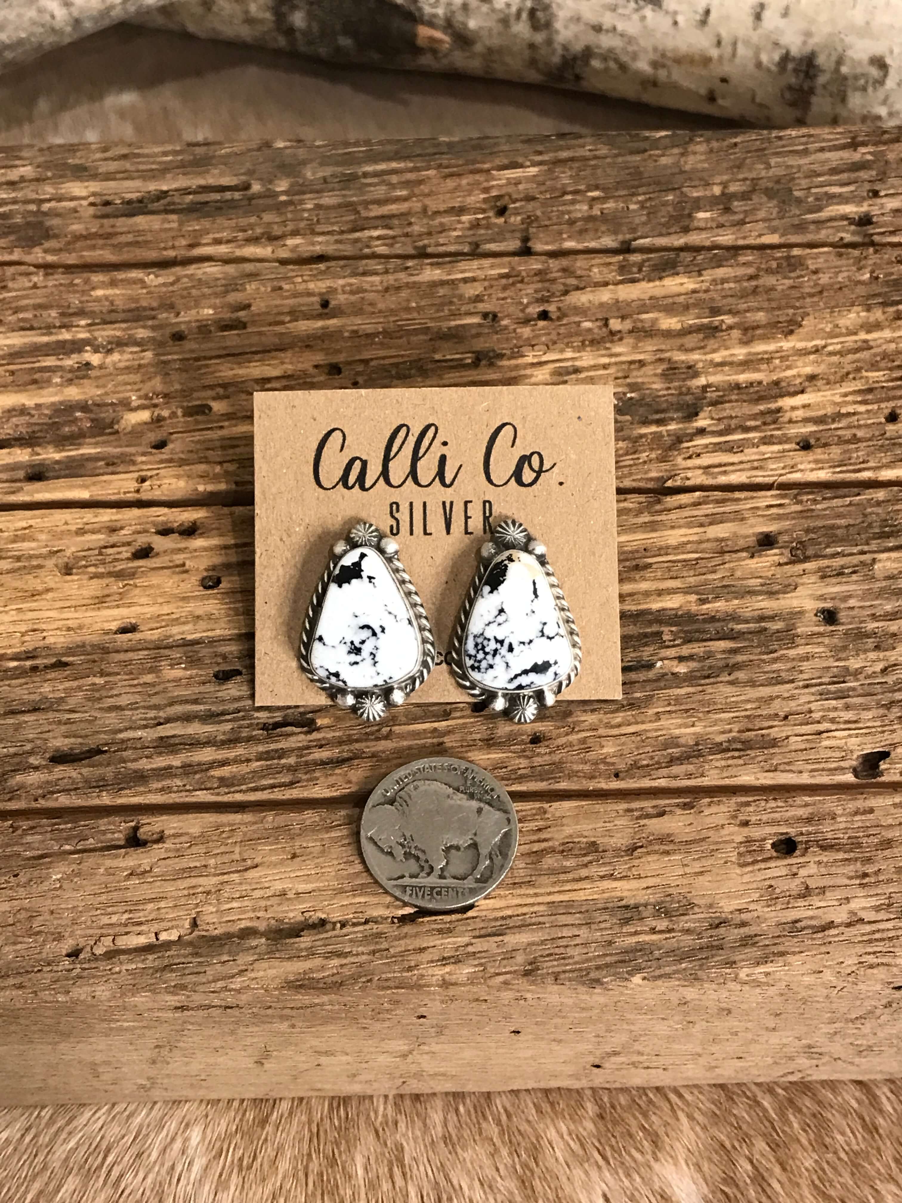 The Favorite Studs, 19-Earrings-Calli Co., Turquoise and Silver Jewelry, Native American Handmade, Zuni Tribe, Navajo Tribe, Brock Texas