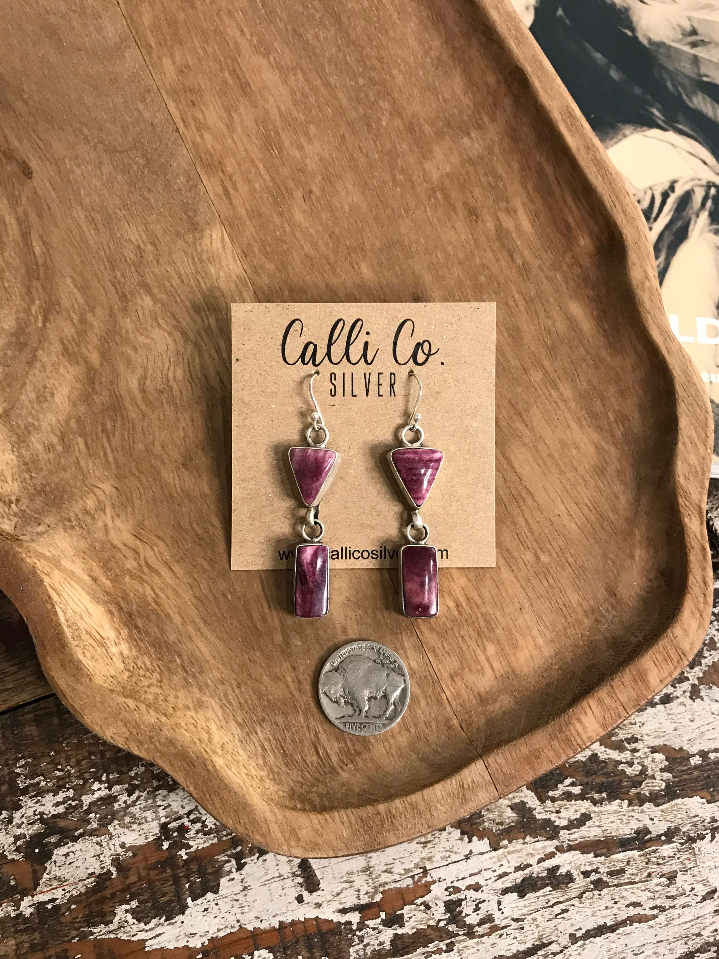 The Remi Dangle Earrings-Earrings-Calli Co., Turquoise and Silver Jewelry, Native American Handmade, Zuni Tribe, Navajo Tribe, Brock Texas