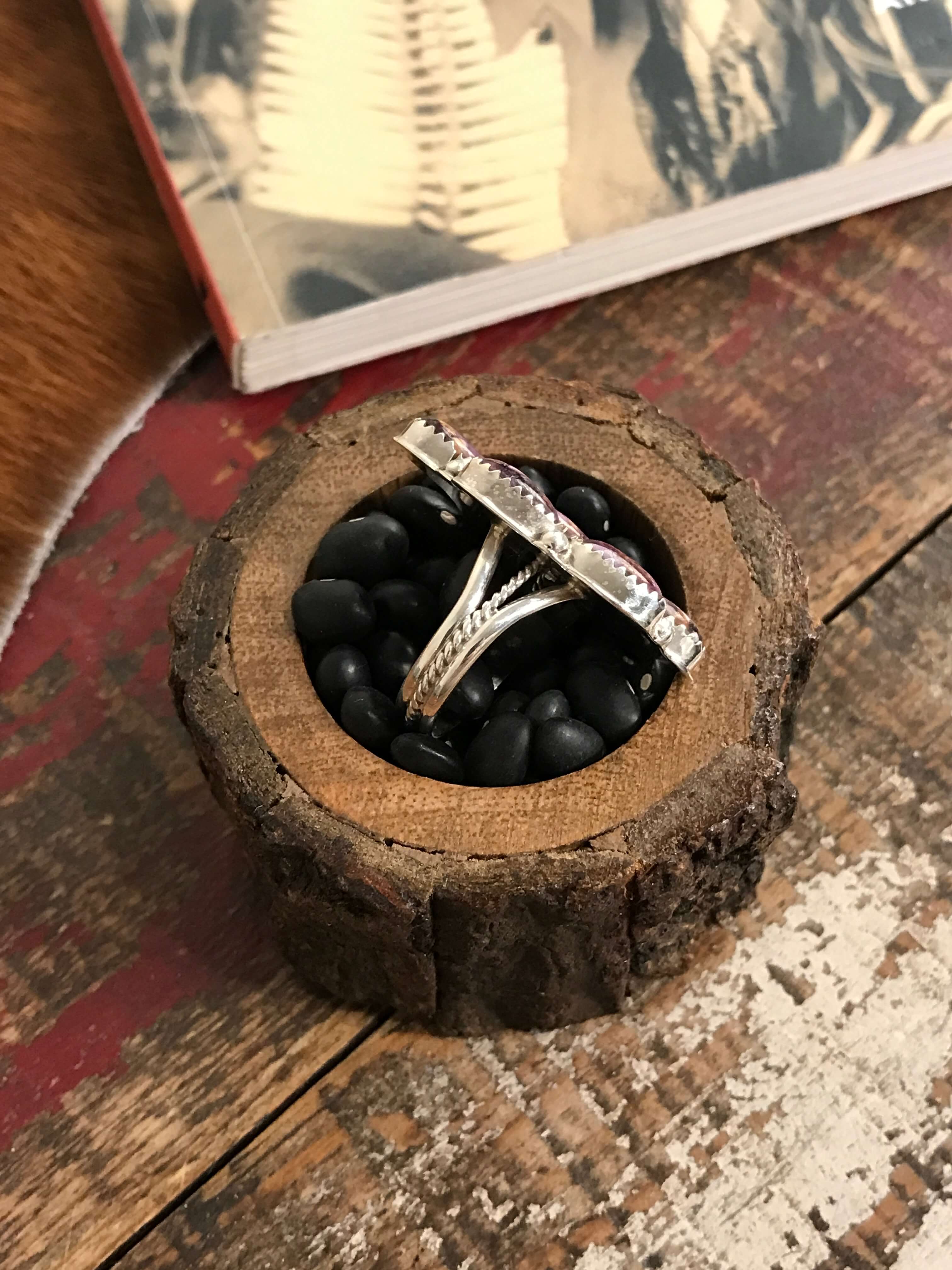 The Thorsby Ring 1, Sz 8.5-Rings-Calli Co., Turquoise and Silver Jewelry, Native American Handmade, Zuni Tribe, Navajo Tribe, Brock Texas