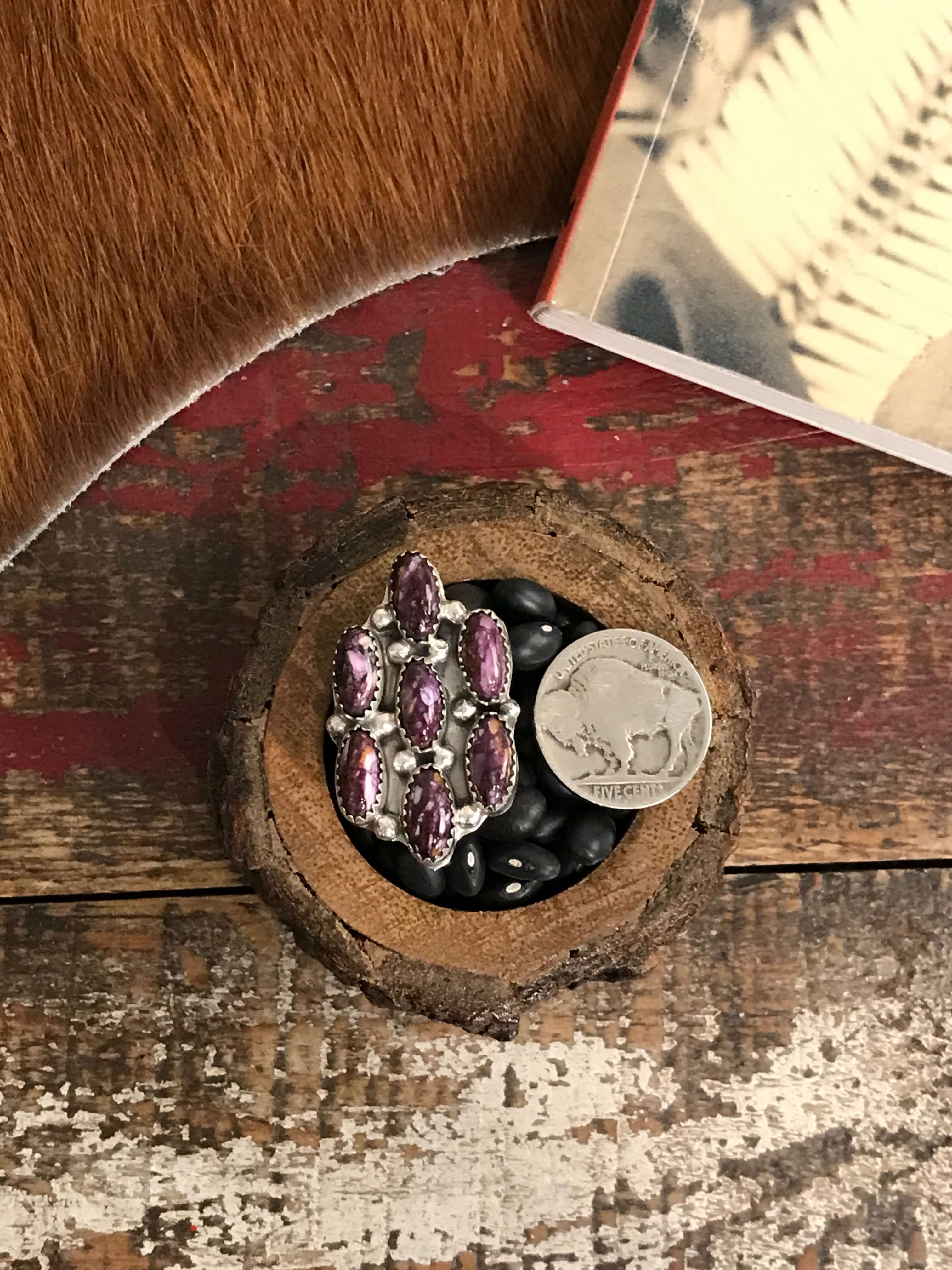 The Thorsby Ring 1, Sz 8.5-Rings-Calli Co., Turquoise and Silver Jewelry, Native American Handmade, Zuni Tribe, Navajo Tribe, Brock Texas