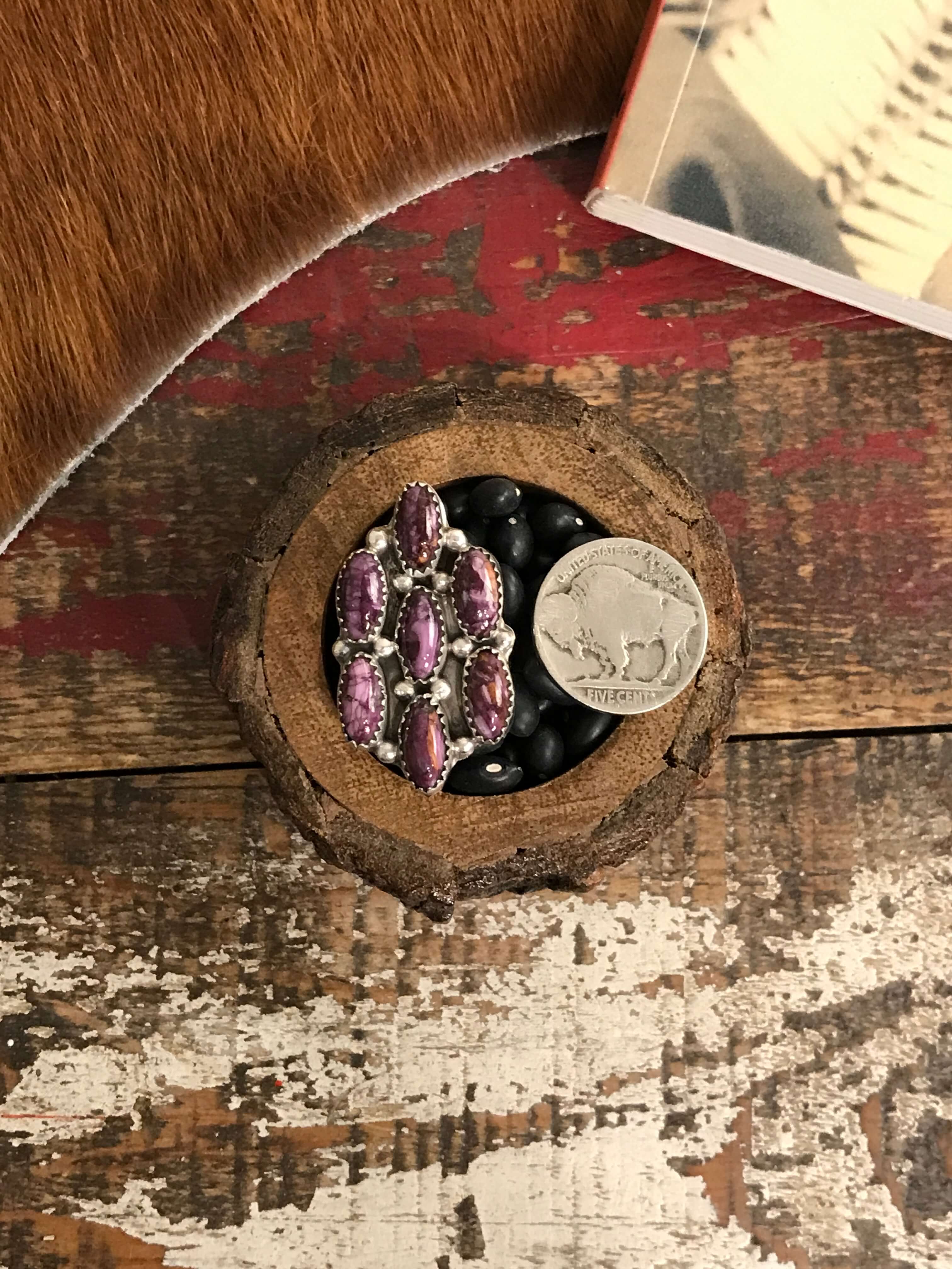 The Thorsby Ring 2, Sz 7.5-Rings-Calli Co., Turquoise and Silver Jewelry, Native American Handmade, Zuni Tribe, Navajo Tribe, Brock Texas