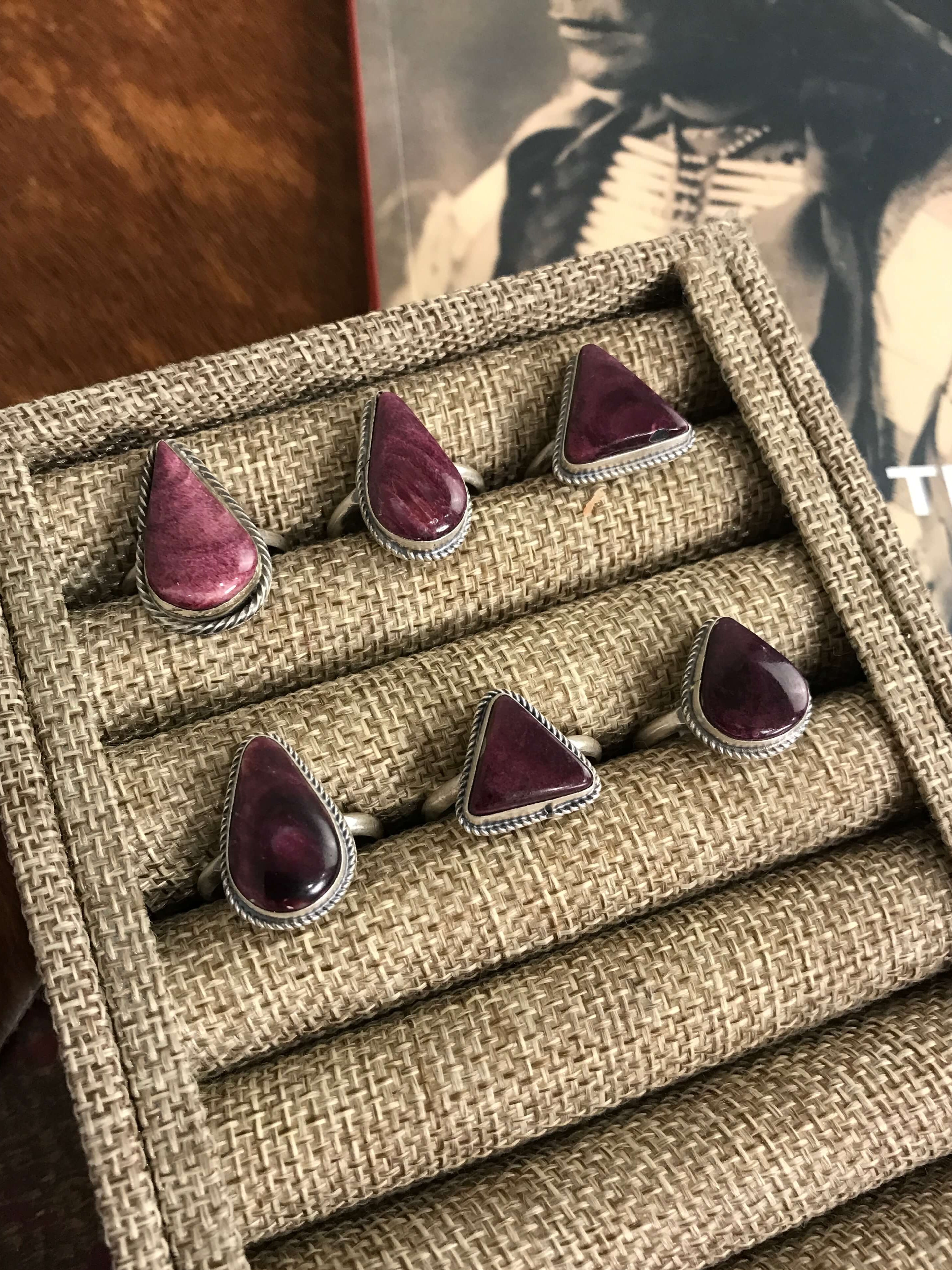 The Madrid Rings in Spiny-Rings-Calli Co., Turquoise and Silver Jewelry, Native American Handmade, Zuni Tribe, Navajo Tribe, Brock Texas