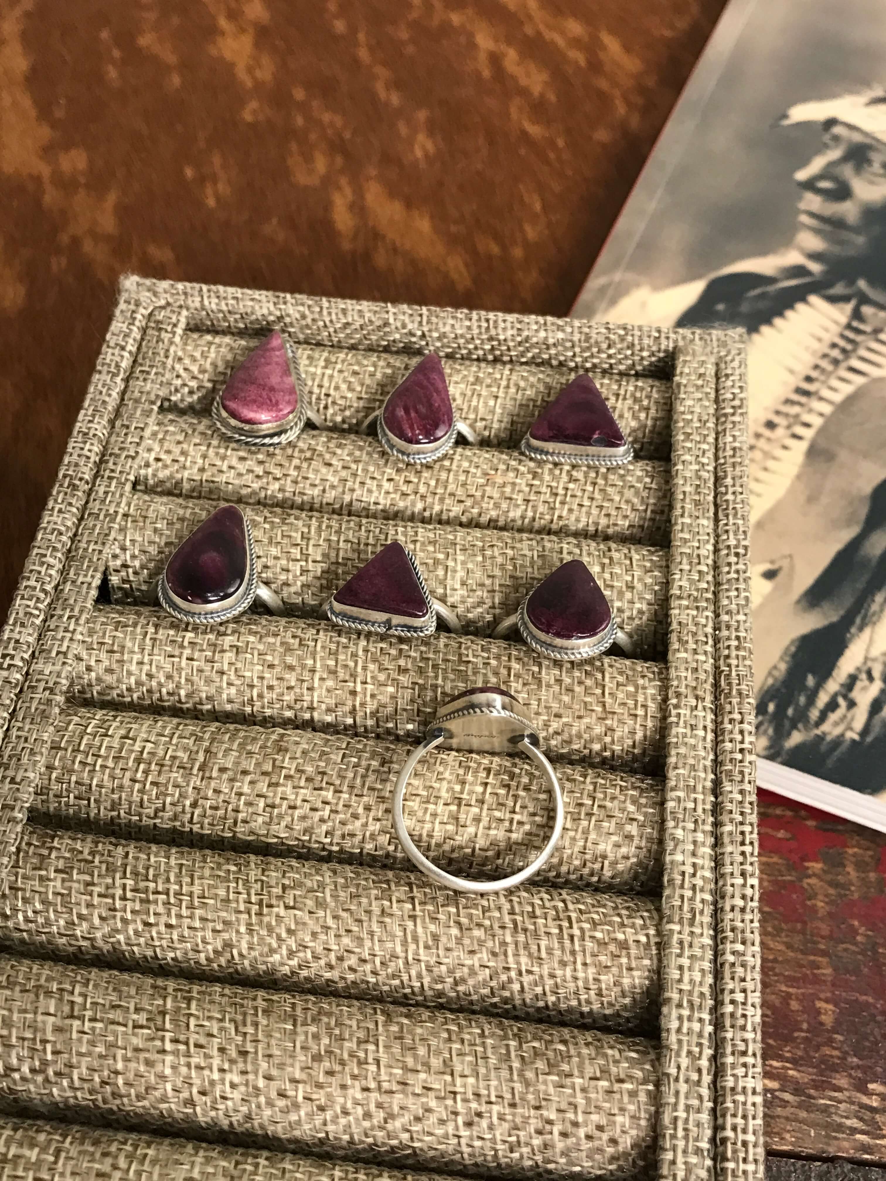 The Madrid Rings in Spiny-Rings-Calli Co., Turquoise and Silver Jewelry, Native American Handmade, Zuni Tribe, Navajo Tribe, Brock Texas