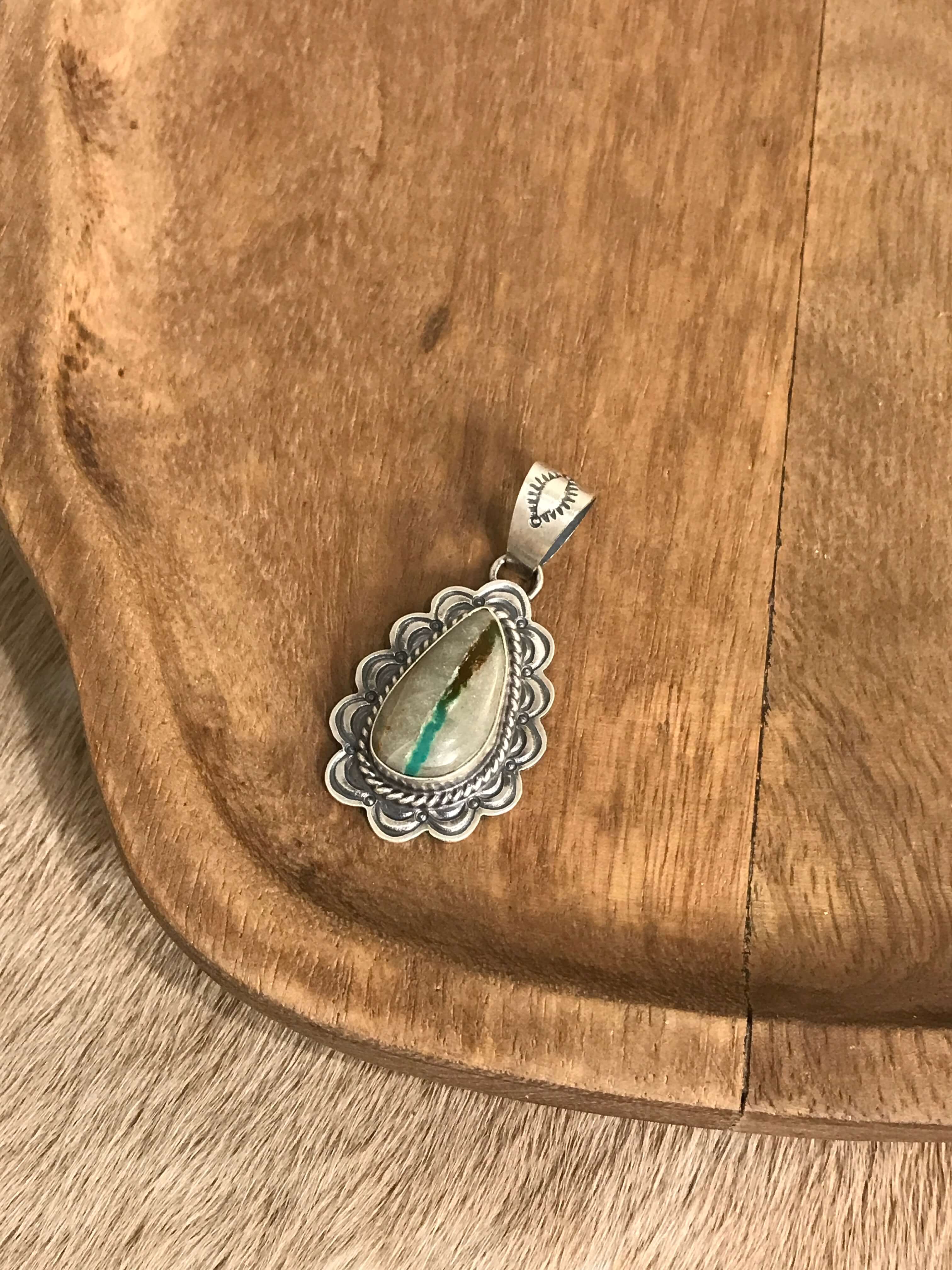 The Sycamore Turquoise Pendant, 3-Pendants-Calli Co., Turquoise and Silver Jewelry, Native American Handmade, Zuni Tribe, Navajo Tribe, Brock Texas