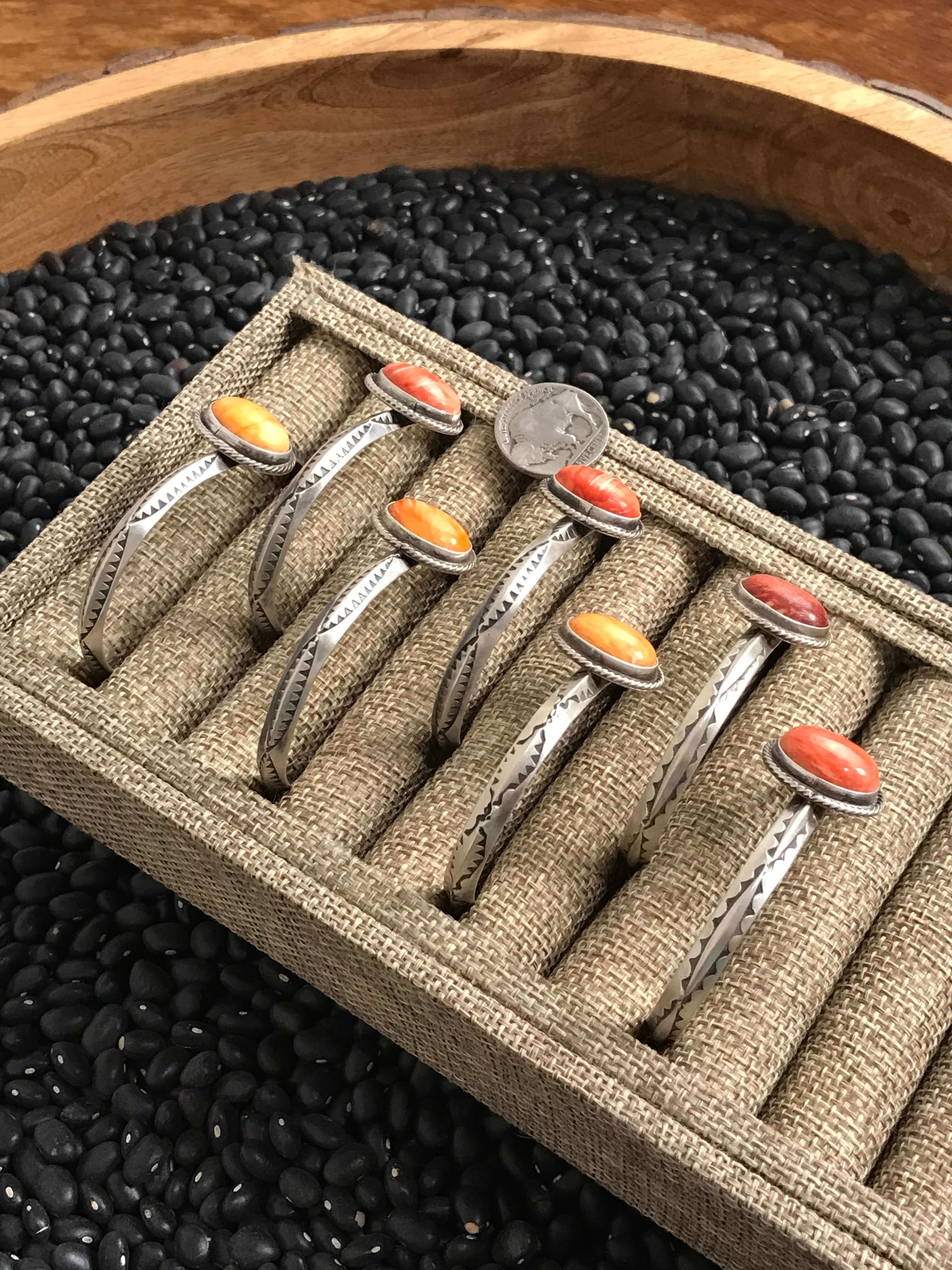 The Pennichaw Spiny Cuffs-Bracelets & Cuffs-Calli Co., Turquoise and Silver Jewelry, Native American Handmade, Zuni Tribe, Navajo Tribe, Brock Texas