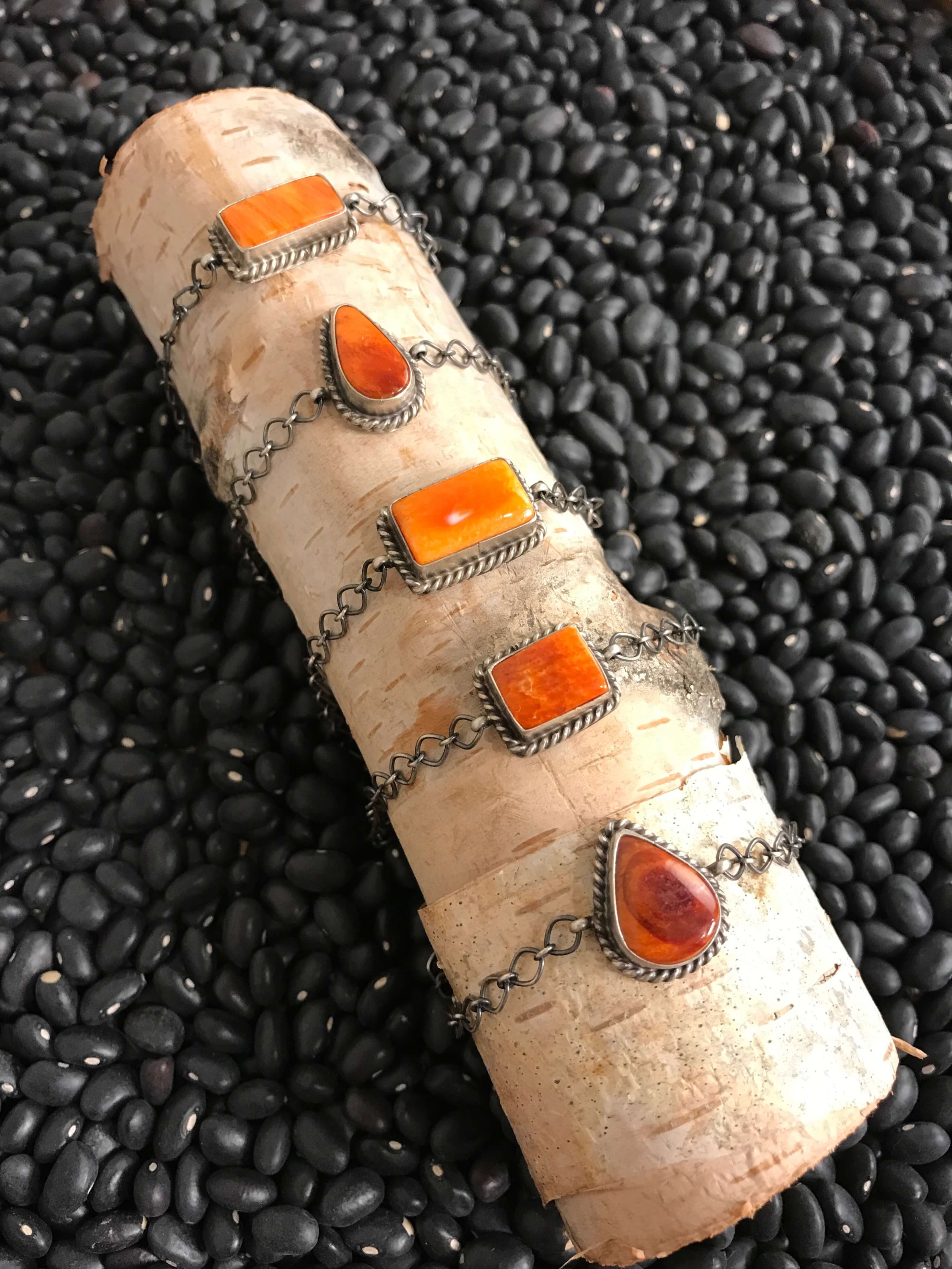 The Oriana Spiny Link Bracelets-Bracelets & Cuffs-Calli Co., Turquoise and Silver Jewelry, Native American Handmade, Zuni Tribe, Navajo Tribe, Brock Texas