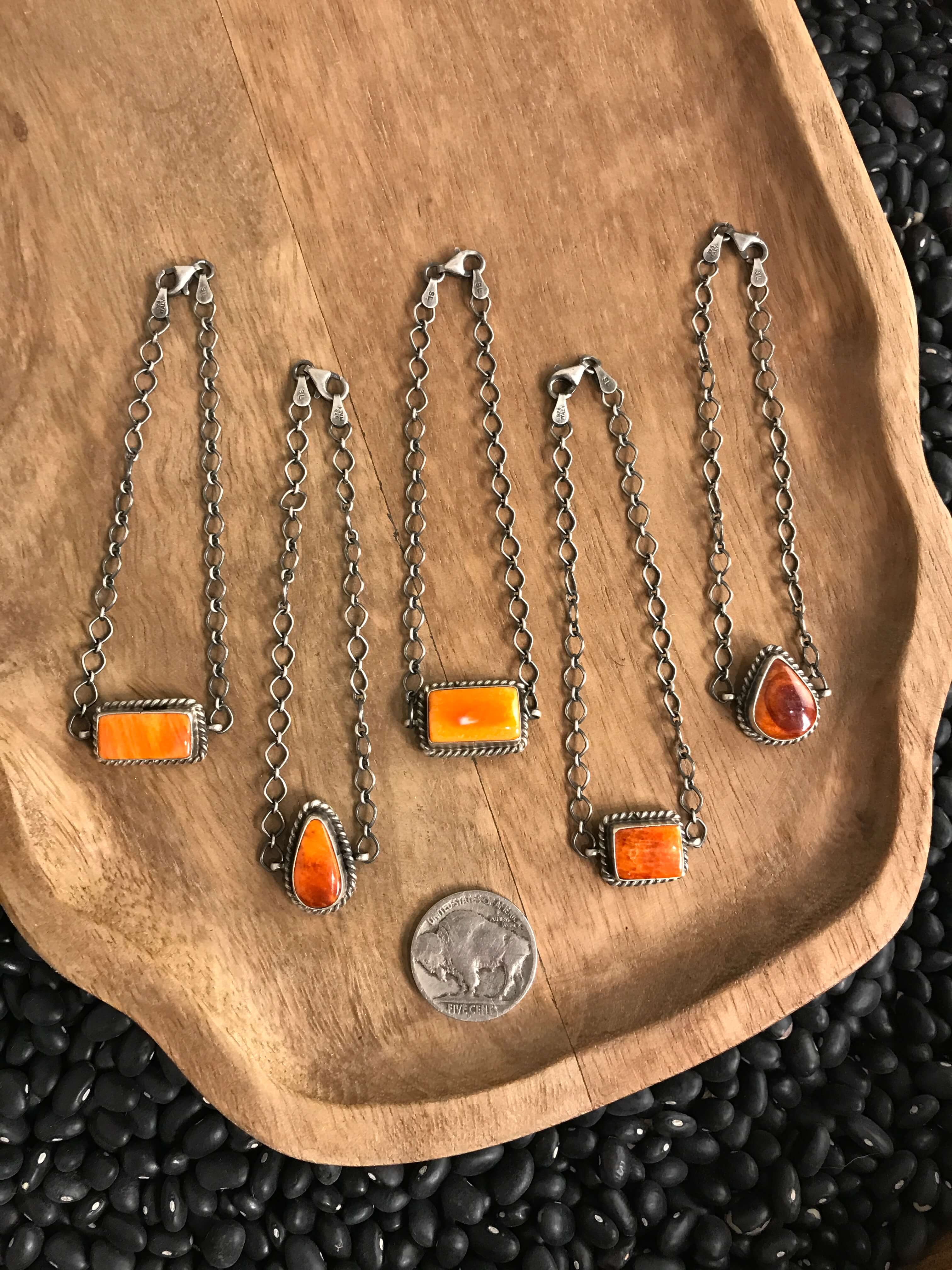 The Oriana Spiny Link Bracelets-Bracelets & Cuffs-Calli Co., Turquoise and Silver Jewelry, Native American Handmade, Zuni Tribe, Navajo Tribe, Brock Texas