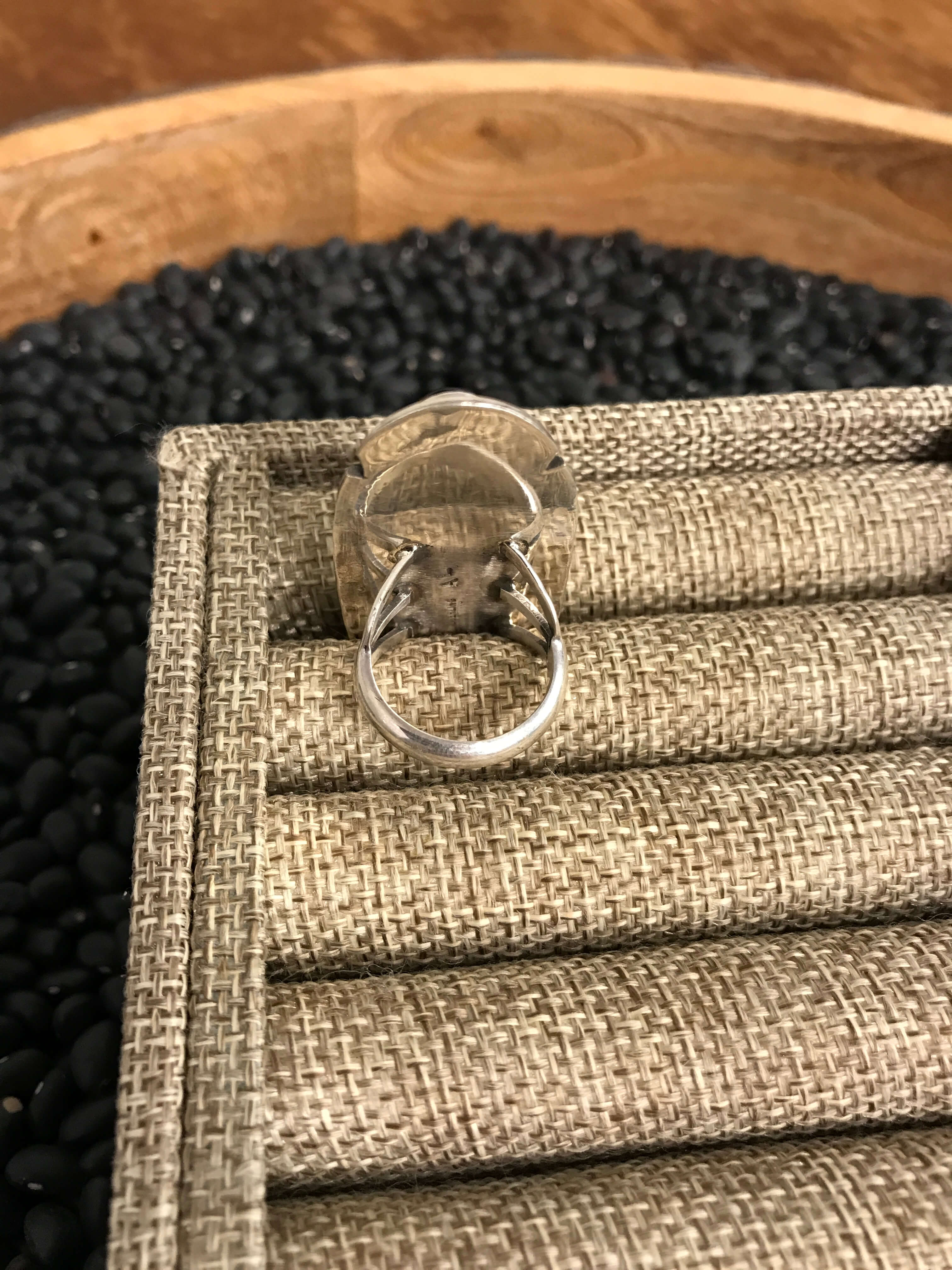 The Midnight Ring, Sz 8-Rings-Calli Co., Turquoise and Silver Jewelry, Native American Handmade, Zuni Tribe, Navajo Tribe, Brock Texas