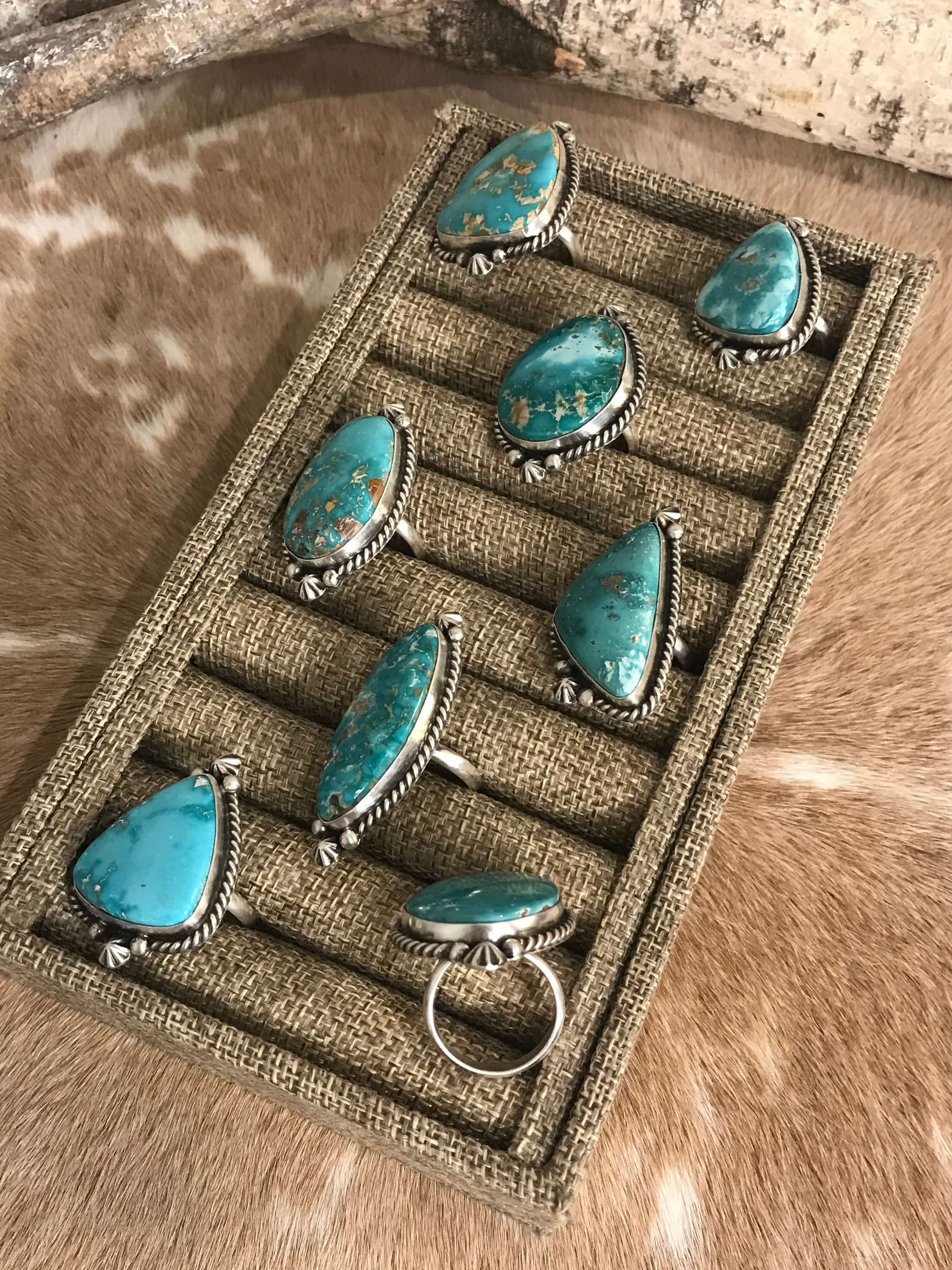 The Quinby Adjustable Rings-Rings-Calli Co., Turquoise and Silver Jewelry, Native American Handmade, Zuni Tribe, Navajo Tribe, Brock Texas
