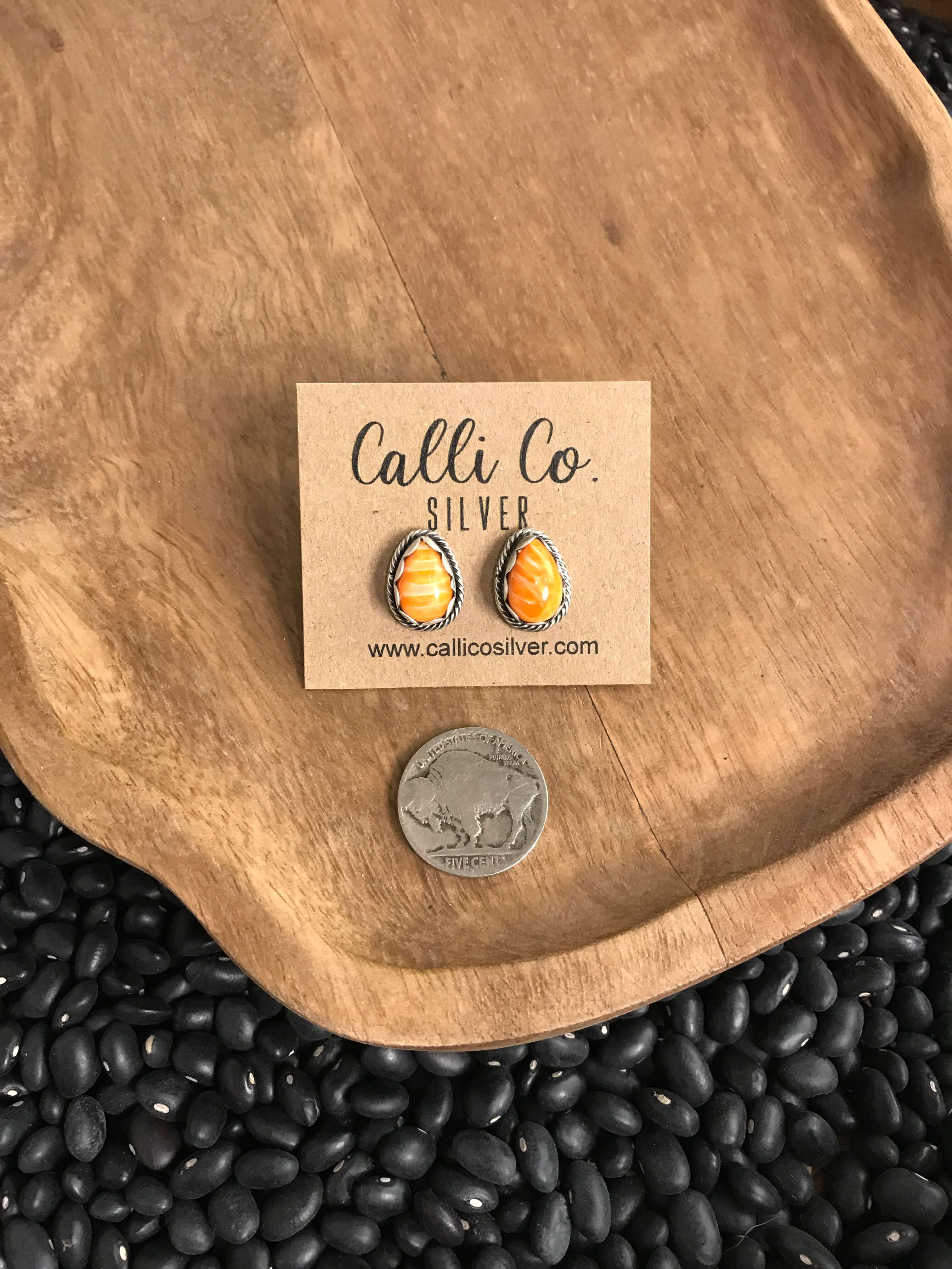 The Spiny Studs, 14-Earrings-Calli Co., Turquoise and Silver Jewelry, Native American Handmade, Zuni Tribe, Navajo Tribe, Brock Texas